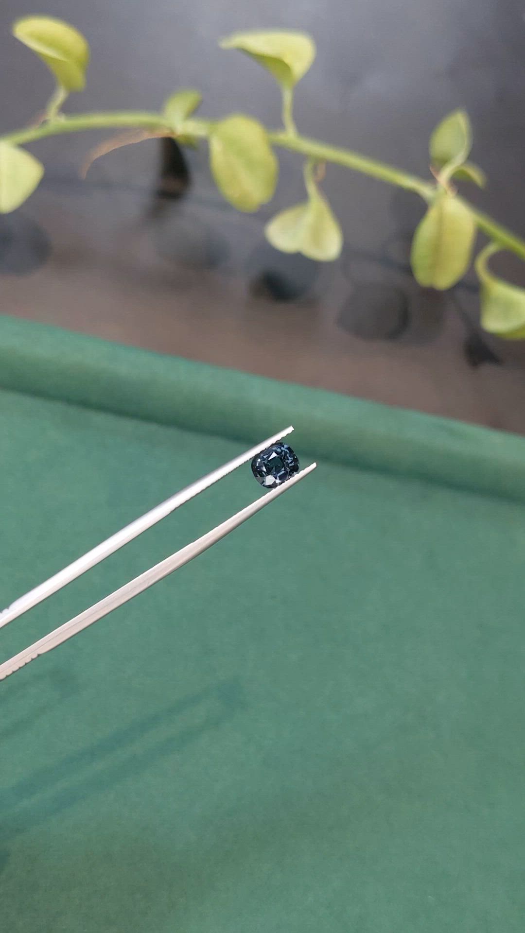 1.15 Ct. Greyish Blue Spinel from Burma (Myanmar) Size Video