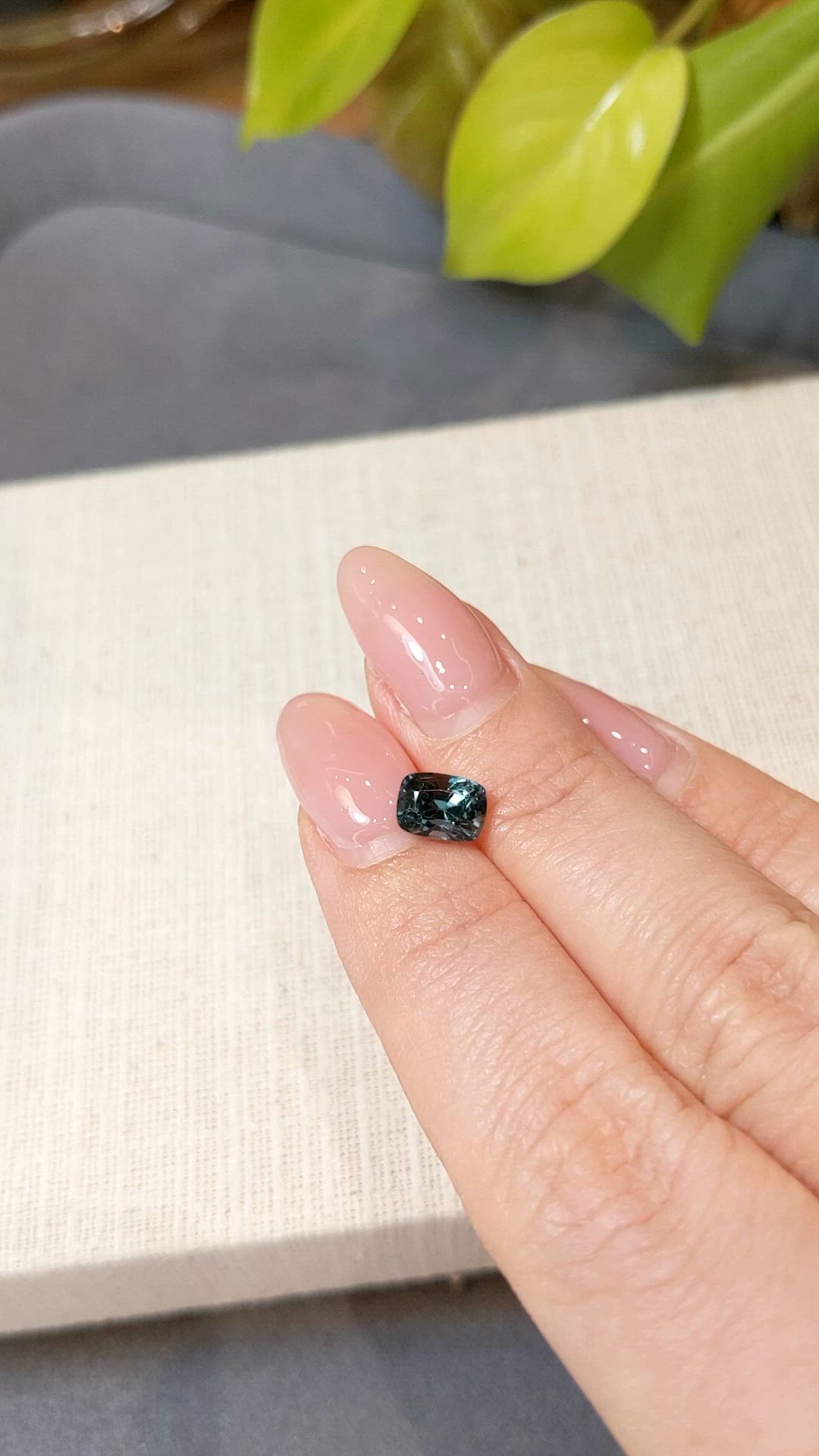 1.49 Ct. Greyish Blue Spinel from Burma (Myanmar) Size Video