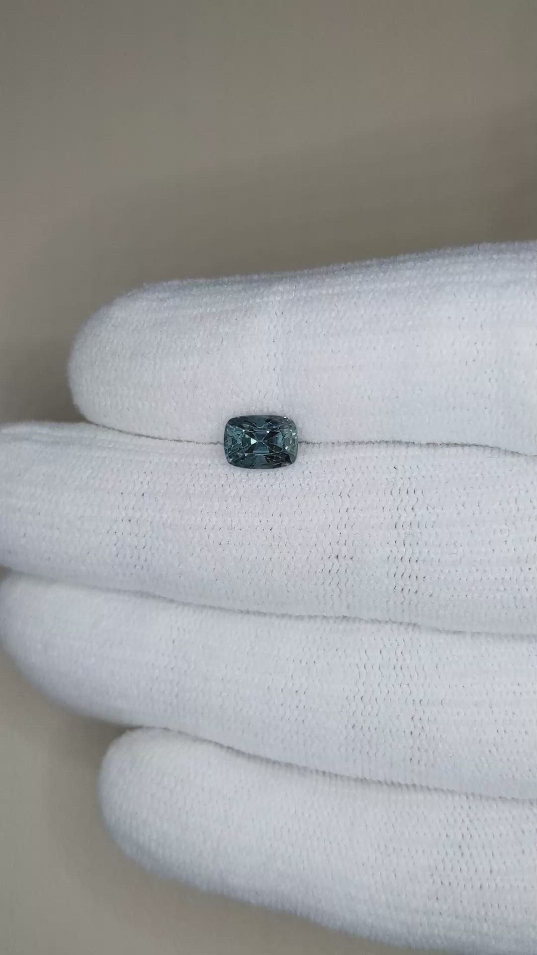 1.49 Ct. Greyish Blue Spinel from Burma (Myanmar) Size Video