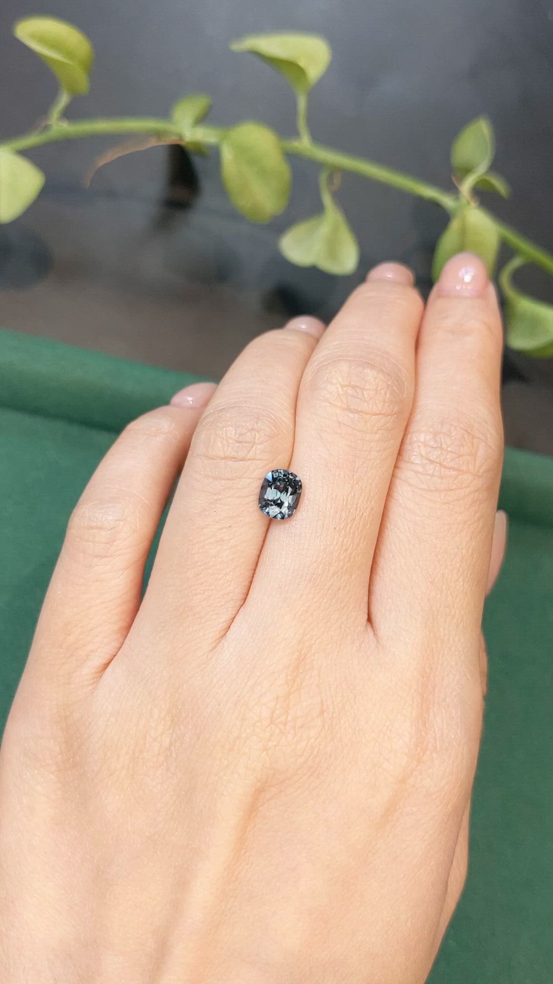 1.40 Ct. Grey Spinel from Burma (Myanmar) Size Video