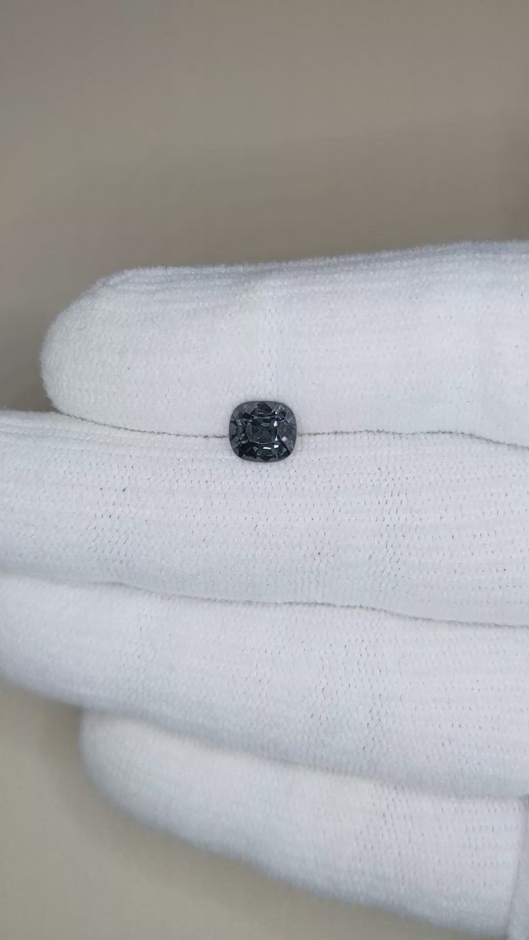 1.35 Ct. Bluish Grey Spinel from Burma (Myanmar) Size Video