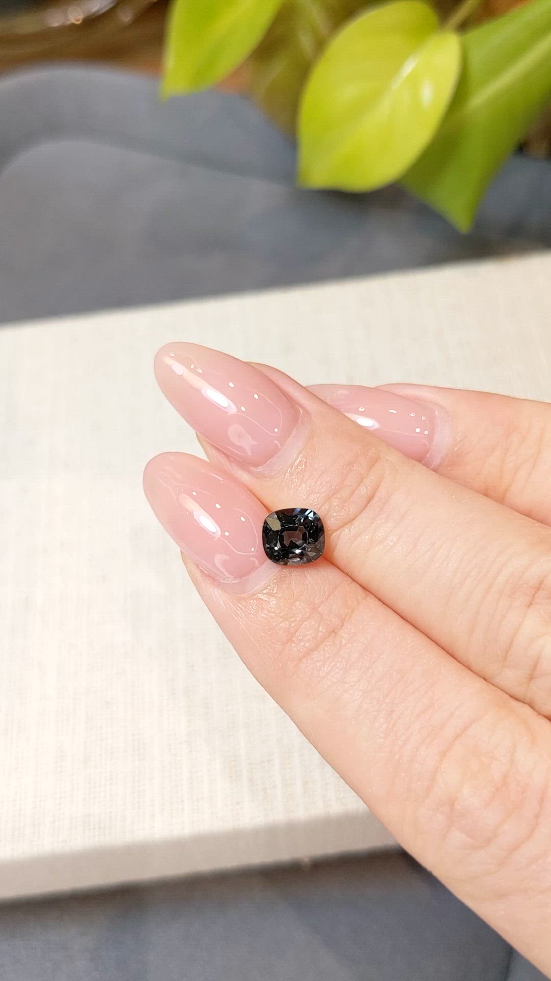 1.35 Ct. Bluish Grey Spinel from Burma (Myanmar) Size Video