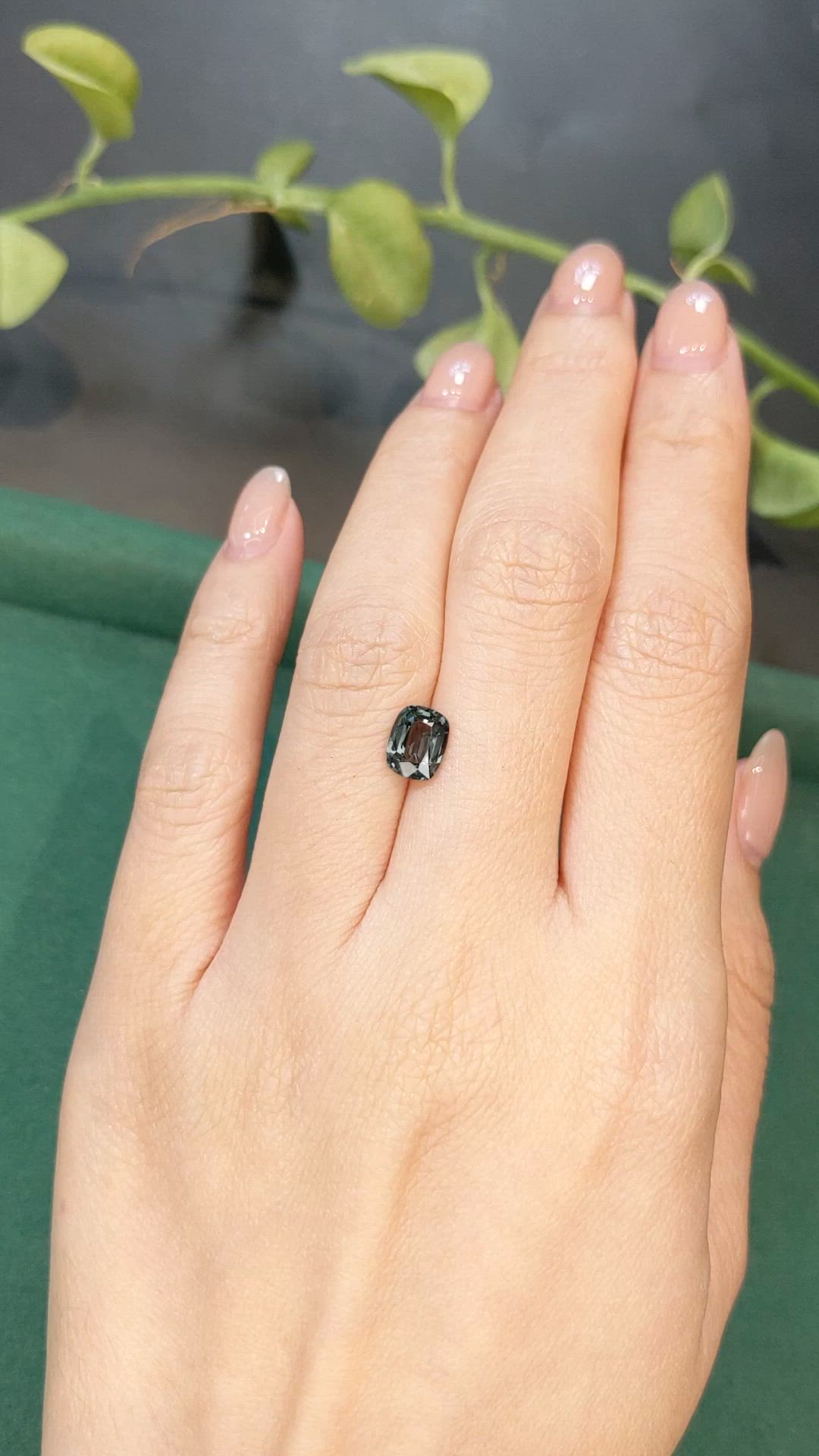 1.39 Ct. Grey Spinel from Burma (Myanmar) Size Video