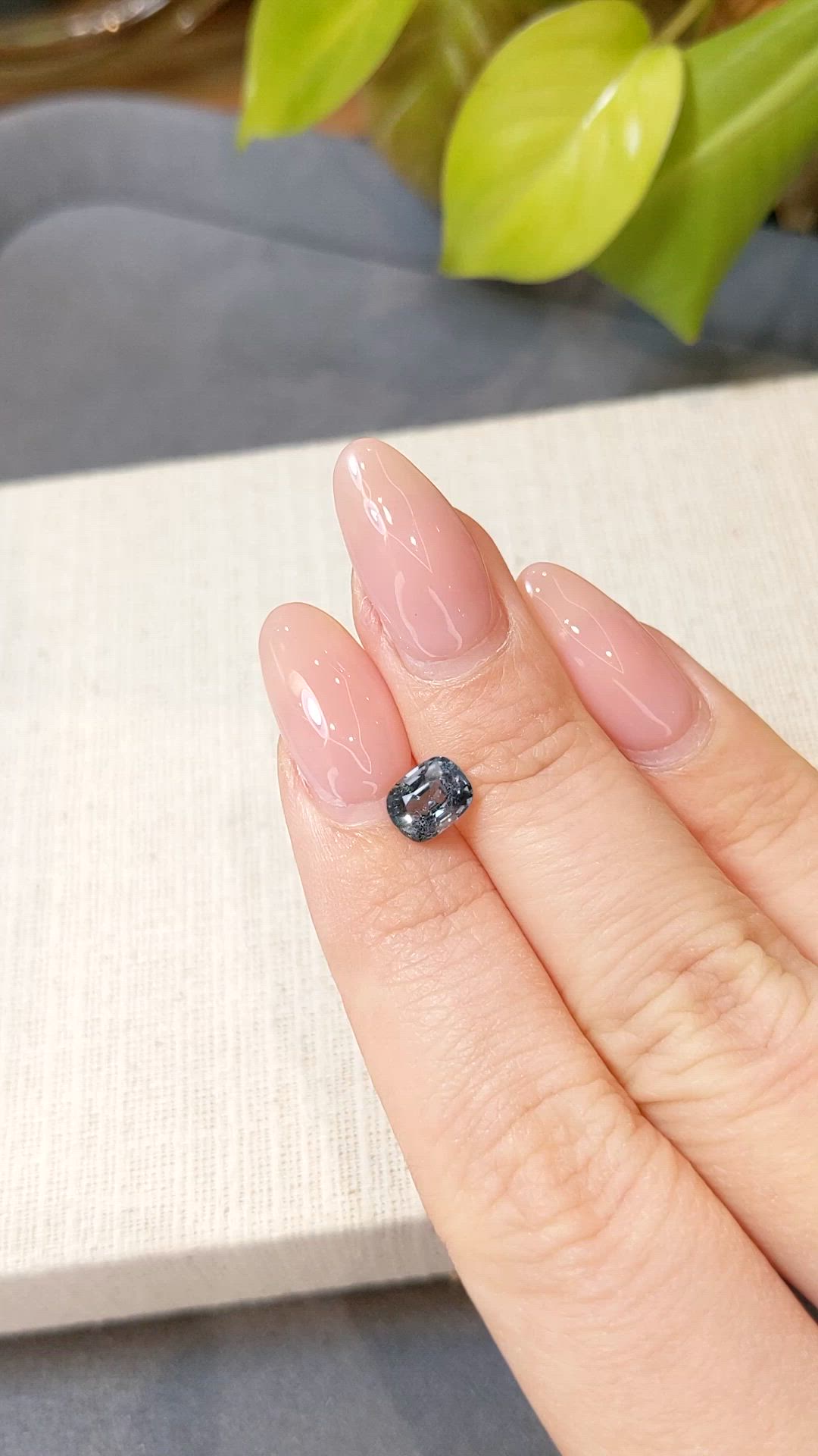 1.15 Ct. Greyish Blue Spinel from Burma (Myanmar) Size Video