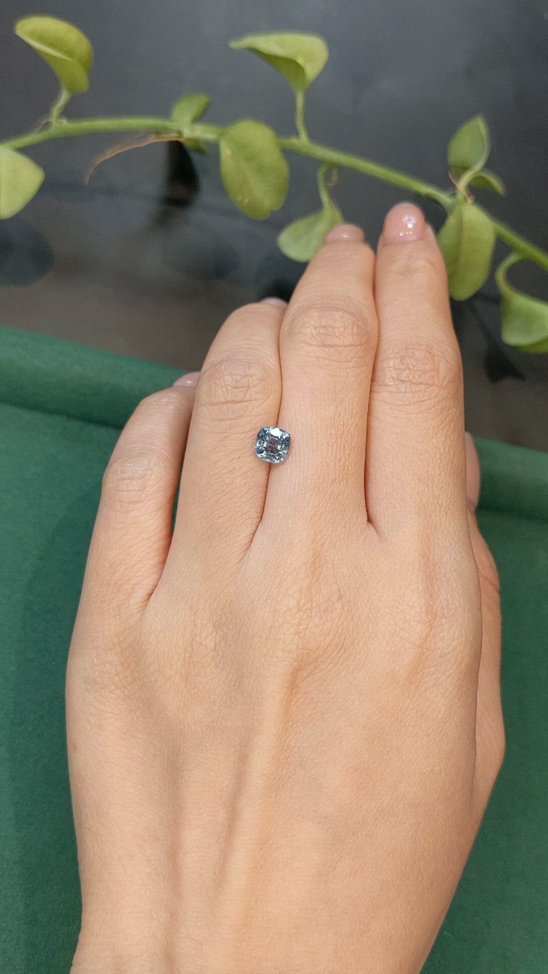 1.25 Ct. Greyish Blue Spinel from Burma (Myanmar) Size Video