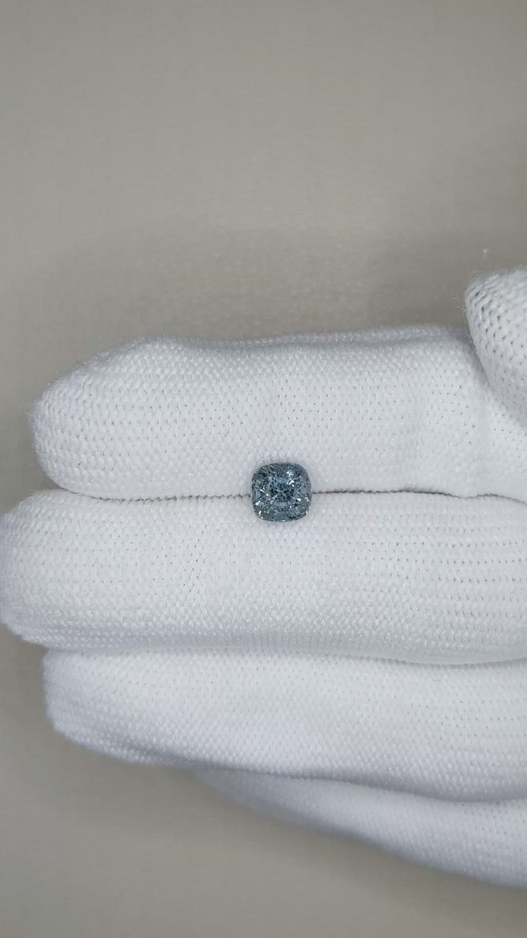 1.25 Ct. Greyish Blue Spinel from Burma (Myanmar) Size Video