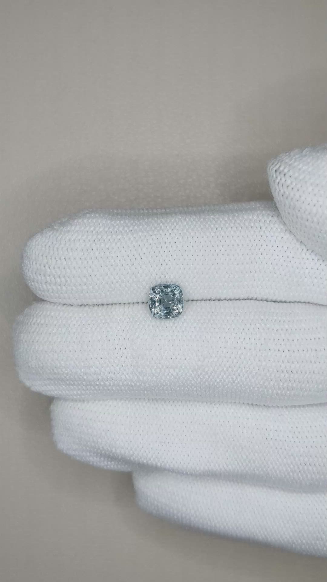 1.26 Ct. Greyish Blue Spinel from Burma (Myanmar) Size Video