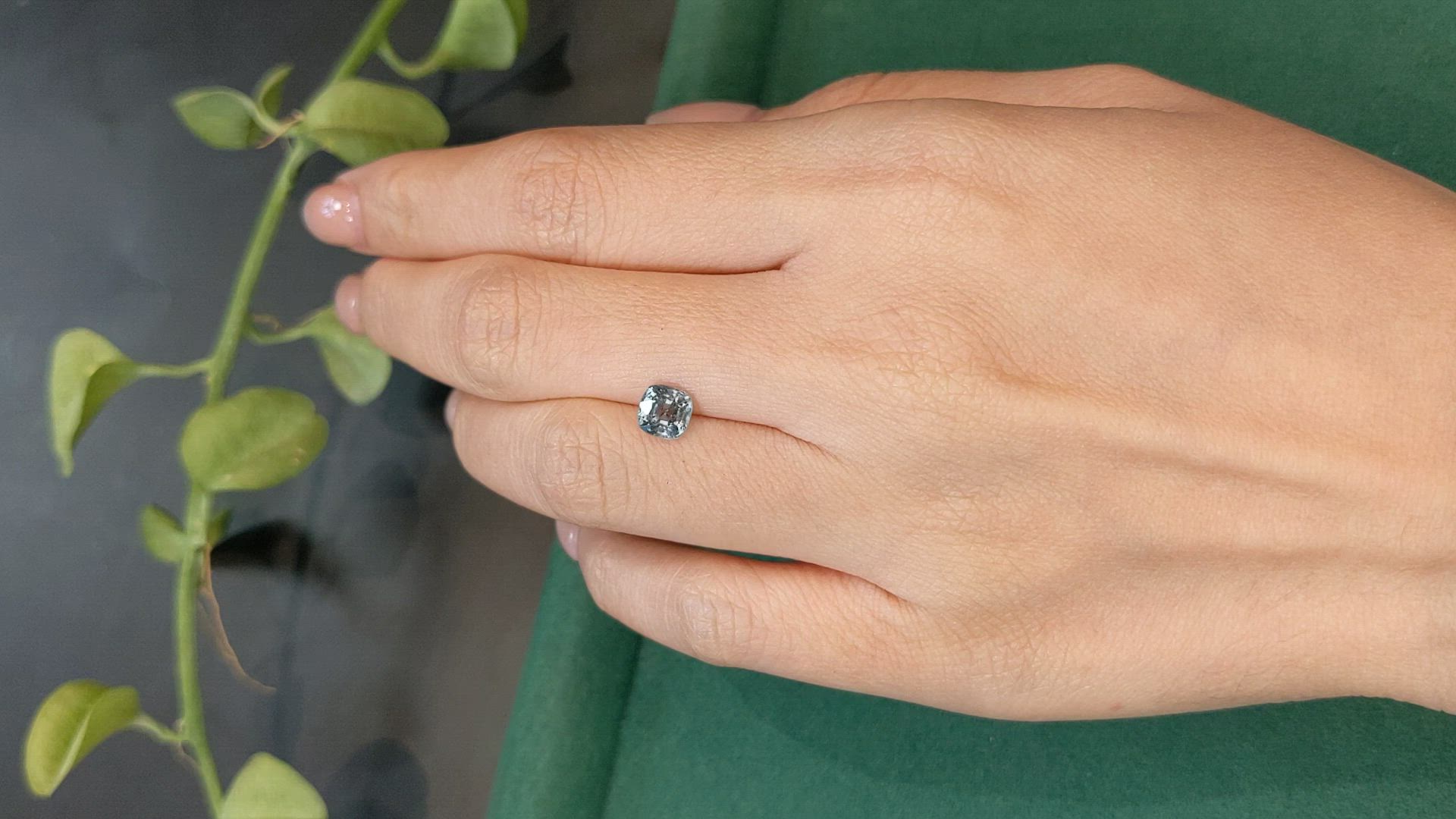 1.26 Ct. Greyish Blue Spinel from Burma (Myanmar) Size Video