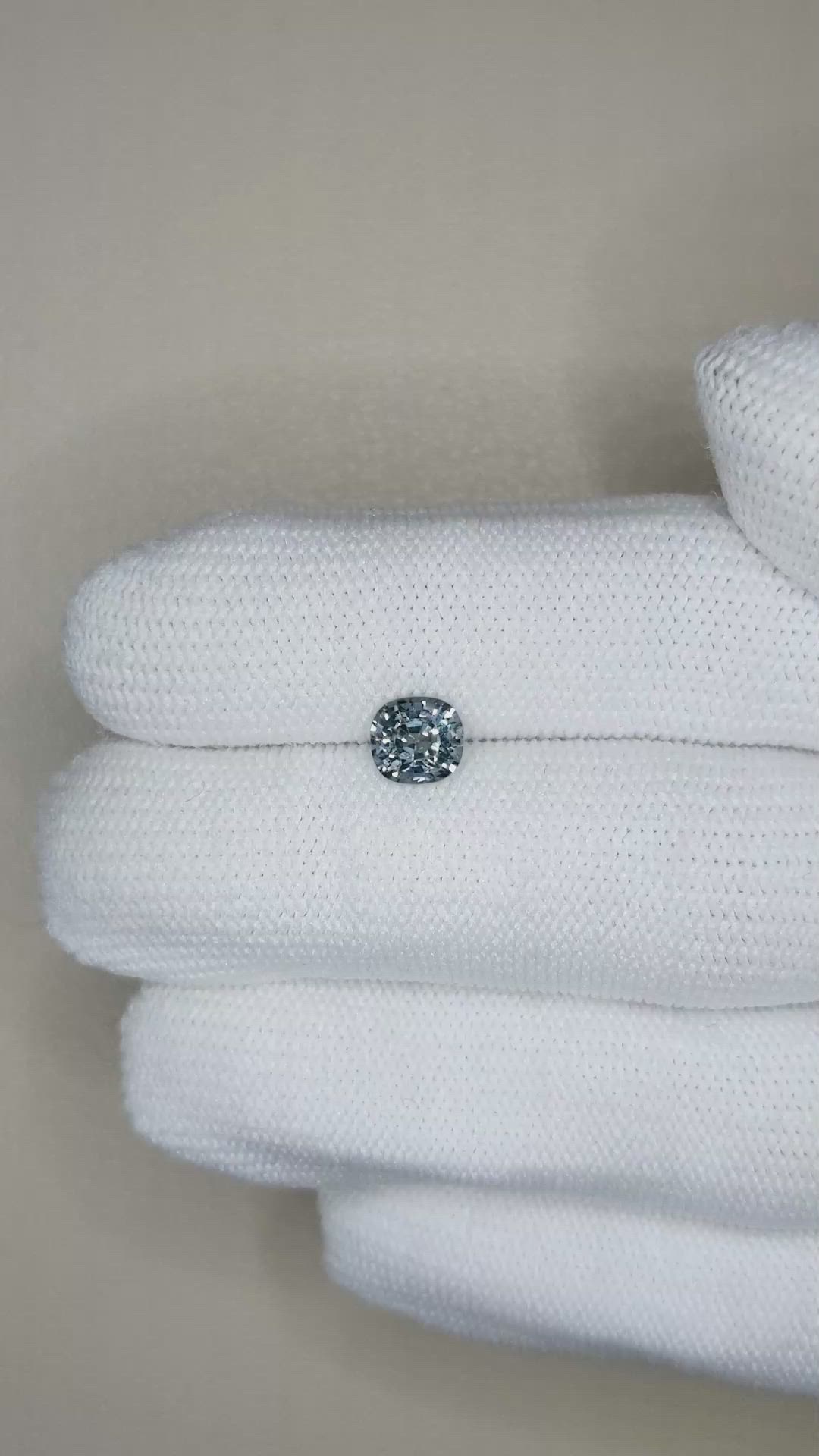 0.97 Ct. Bluish Grey Spinel from Burma (Myanmar) Size Video