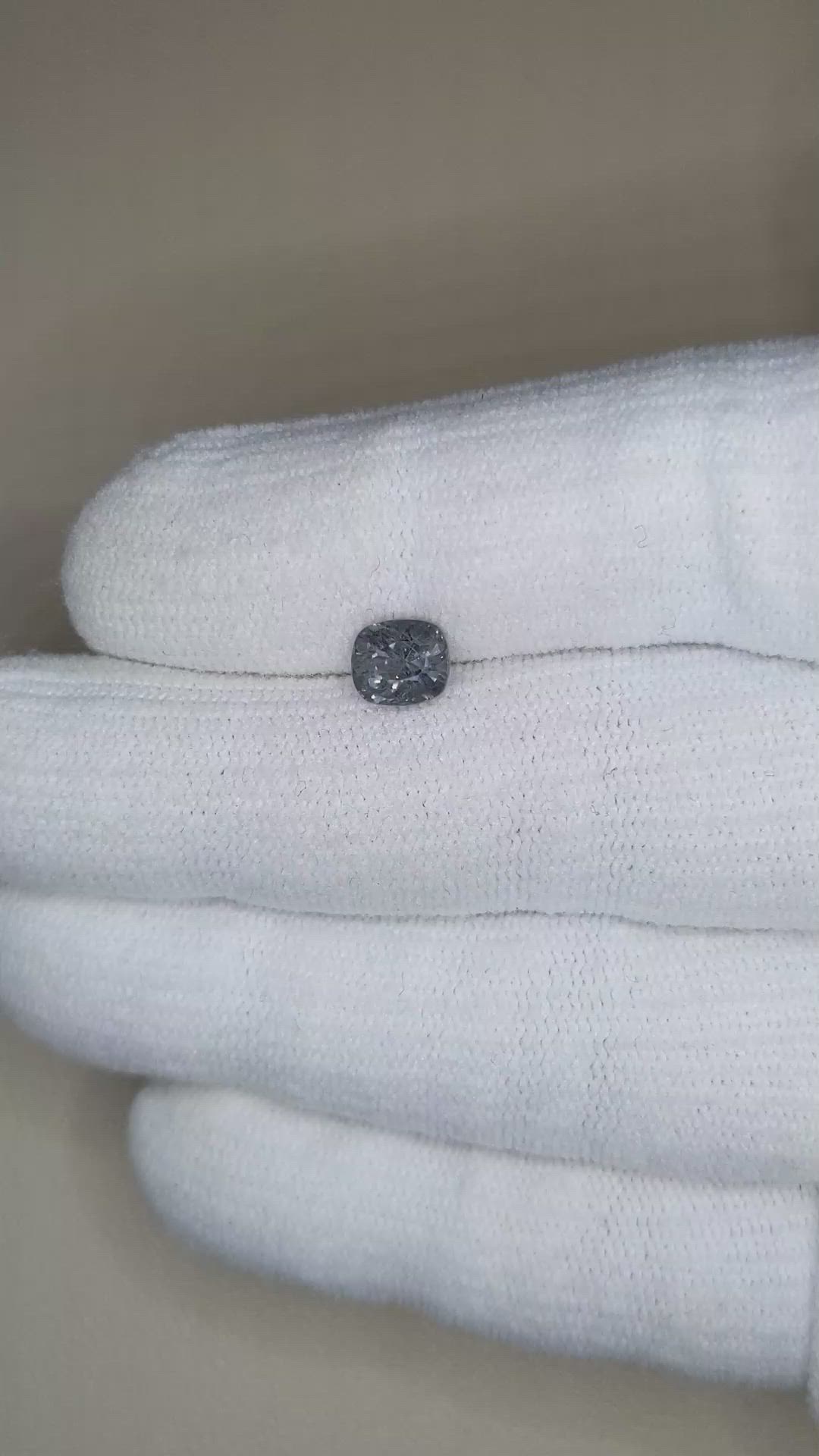 1.25 Ct. Grey Spinel from Burma (Myanmar) Size Video