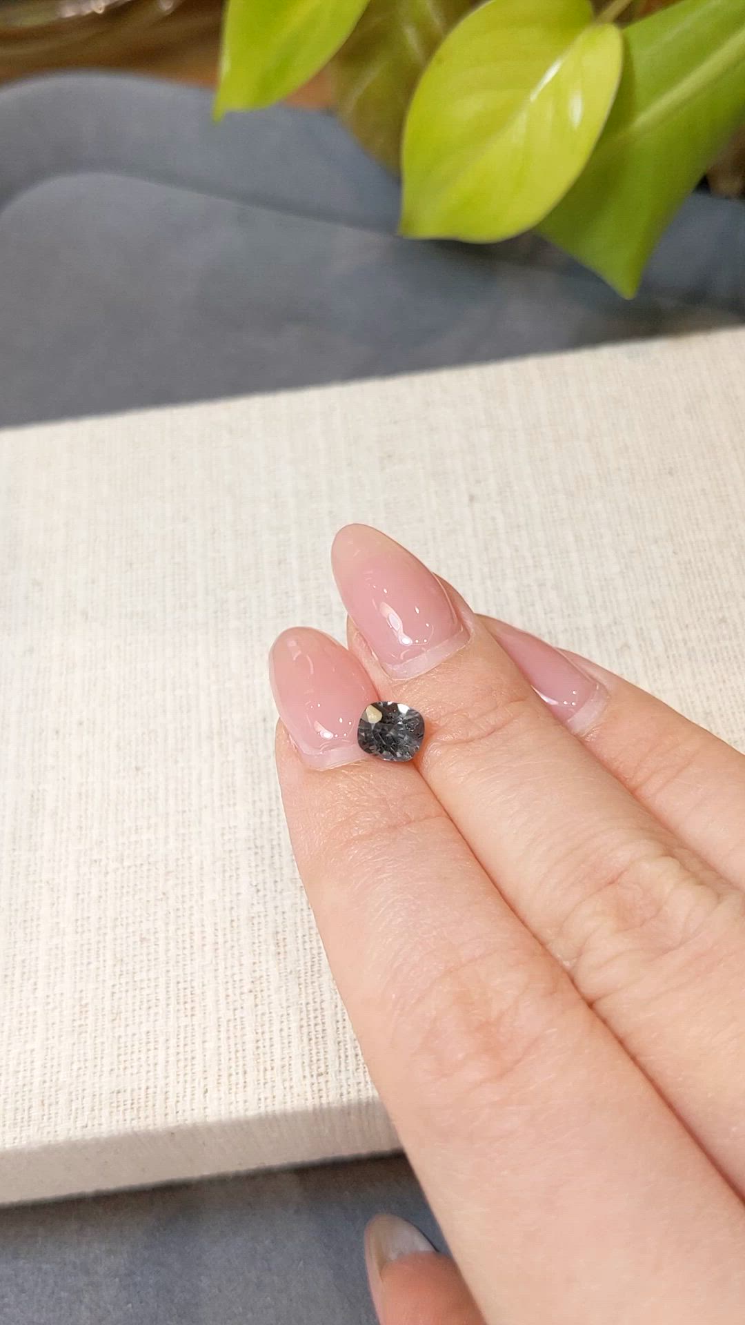 1.25 Ct. Grey Spinel from Burma (Myanmar) Size Video