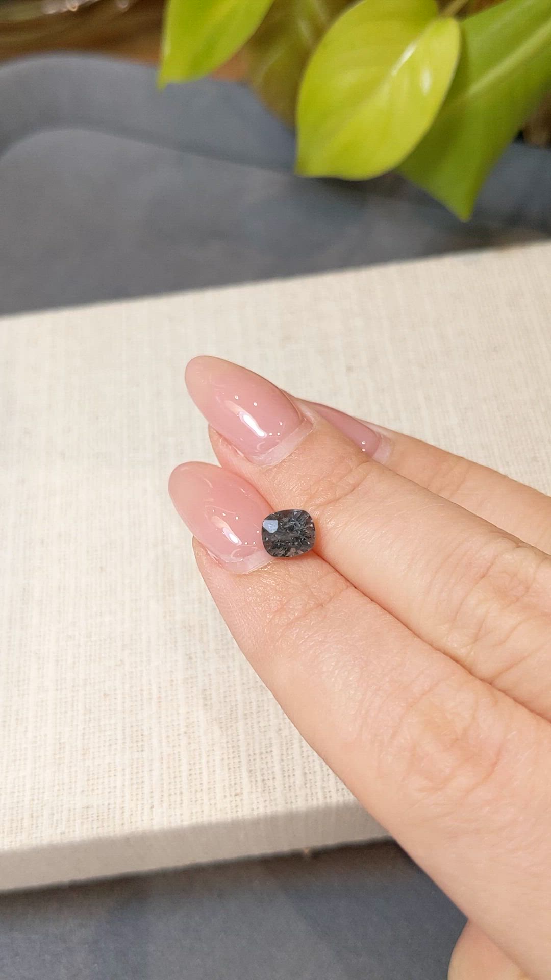 1.25 Ct. Grey Spinel from Burma (Myanmar) Size Video