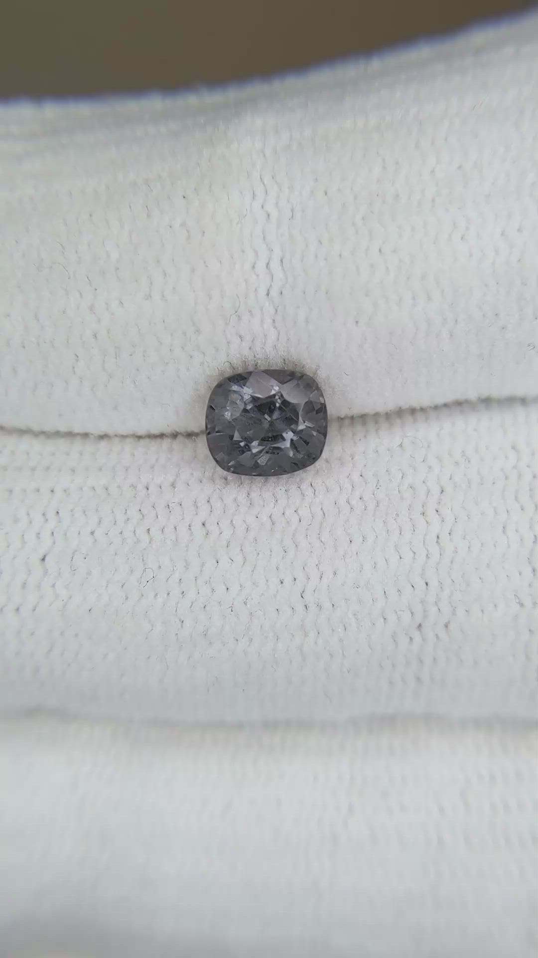 1.25 Ct. Grey Spinel from Burma (Myanmar) Size Video