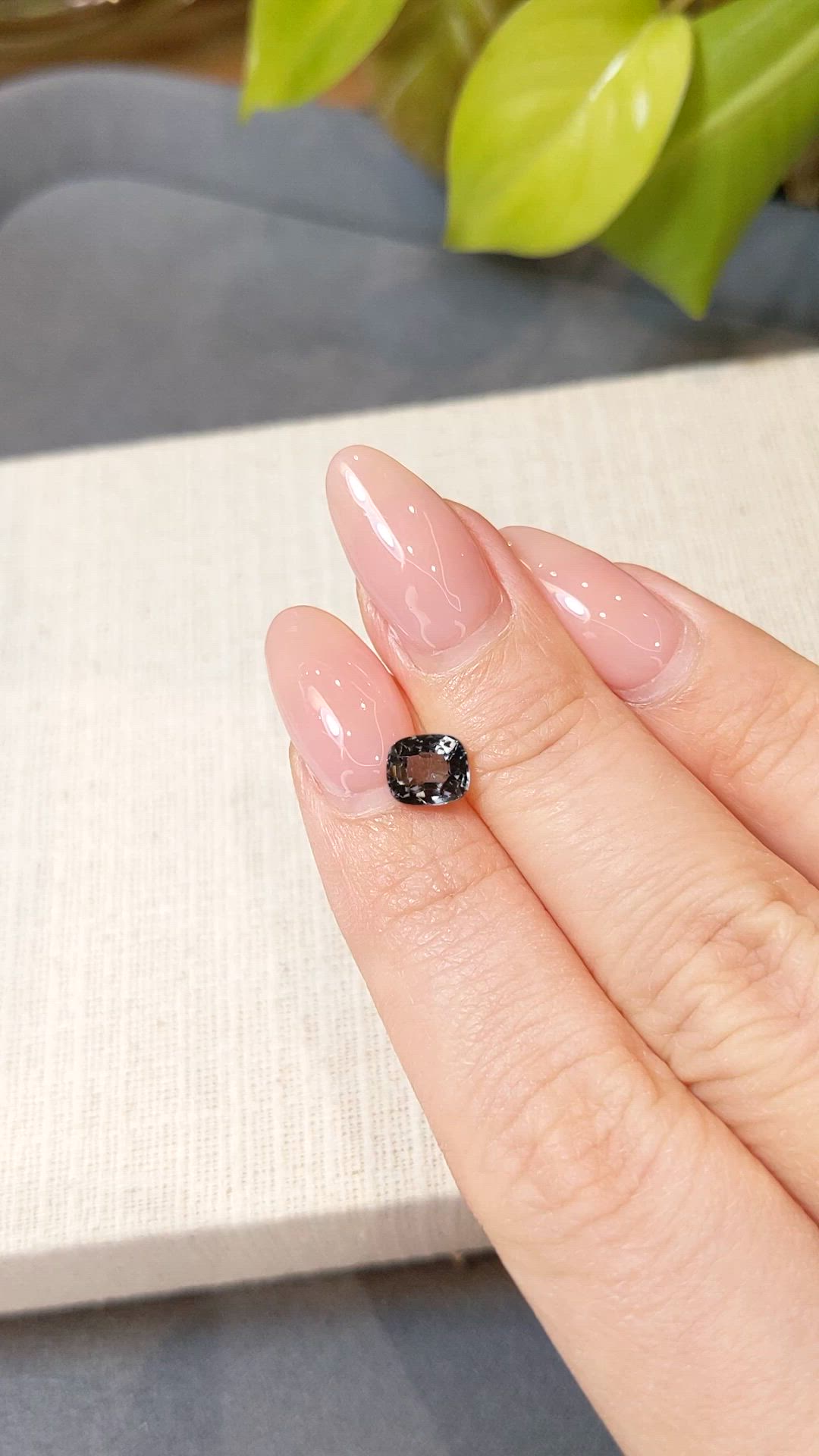 1.35 Ct. Grey Spinel from Burma (Myanmar) Size Video