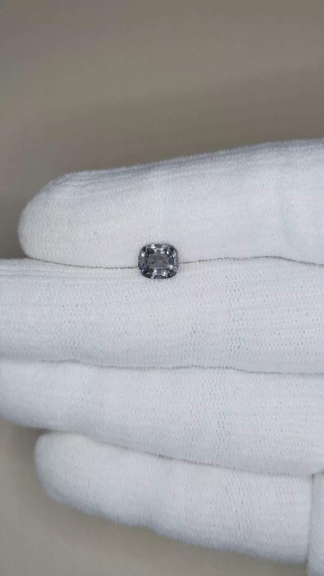 1.35 Ct. Grey Spinel from Burma (Myanmar) Size Video