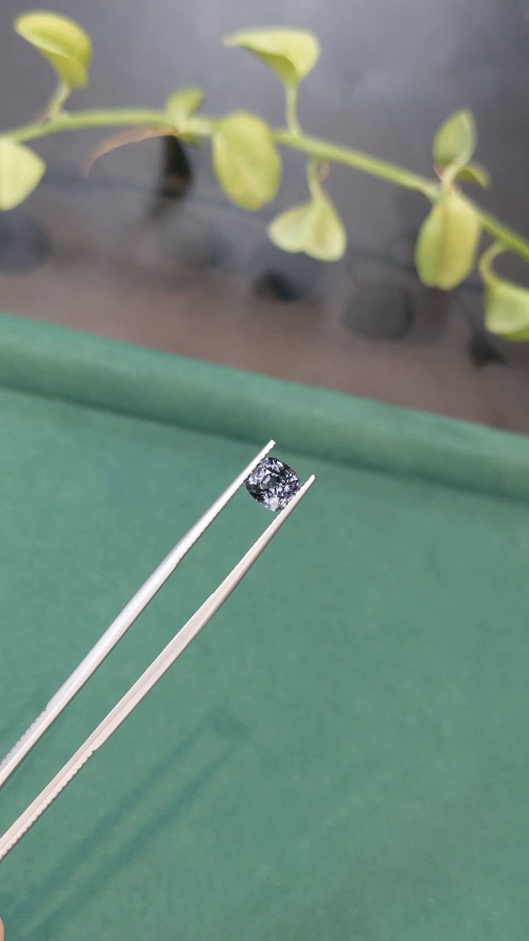 1.43 Ct. Grey Spinel from Burma (Myanmar) Size Video