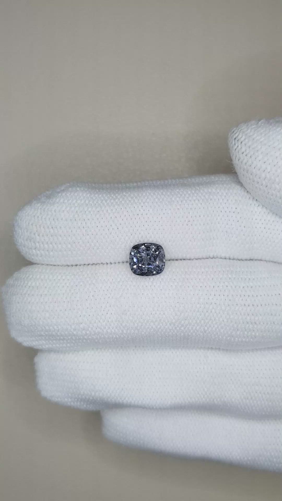 1.43 Ct. Grey Spinel from Burma (Myanmar) Size Video