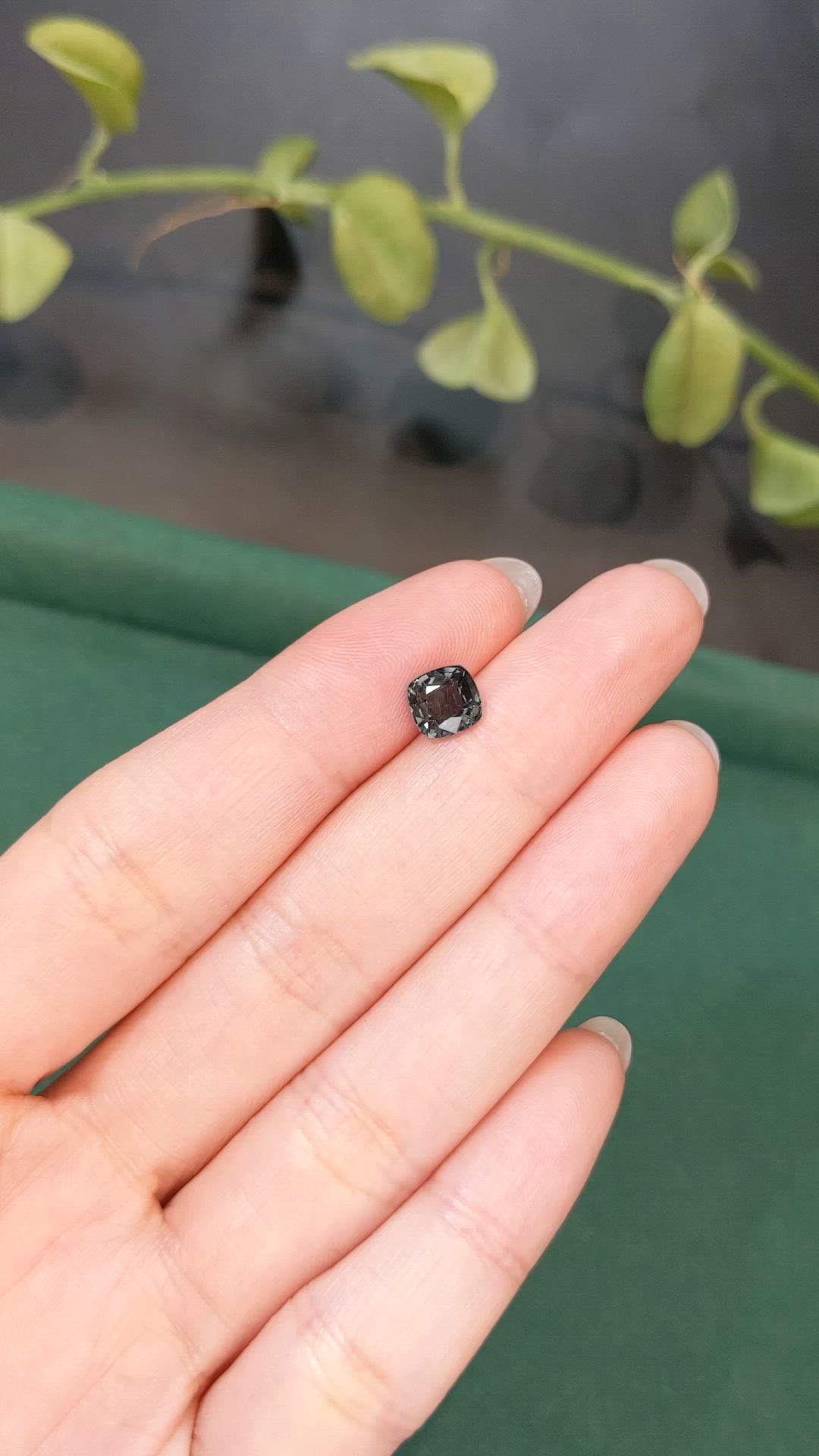 1.25 Ct. Grey Spinel from Burma (Myanmar) Size Video