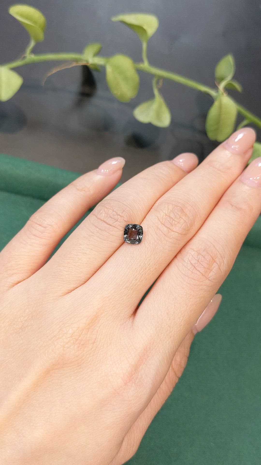 1.25 Ct. Grey Spinel from Burma (Myanmar) Size Video