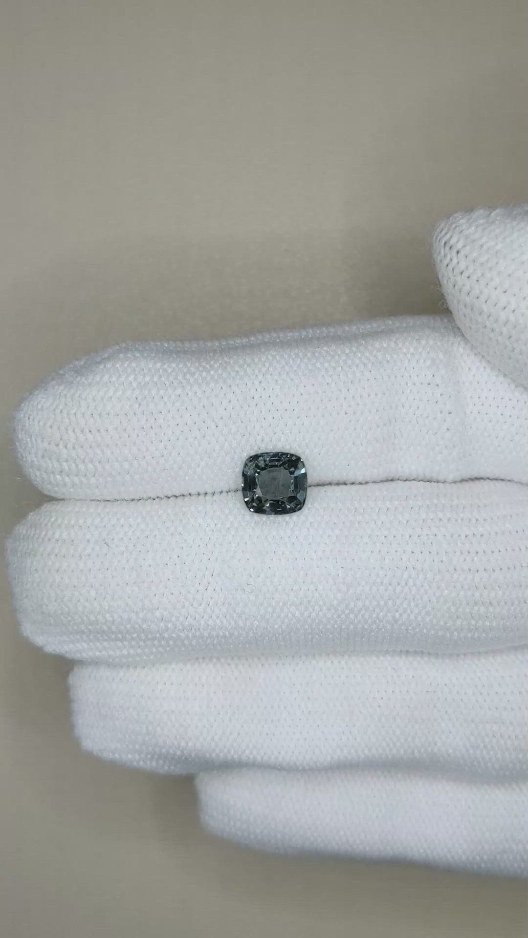 1.25 Ct. Grey Spinel from Burma (Myanmar) Size Video