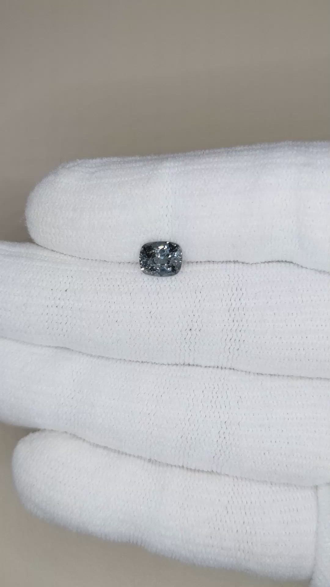 1.28 Ct. Grey Spinel from Burma (Myanmar) Size Video