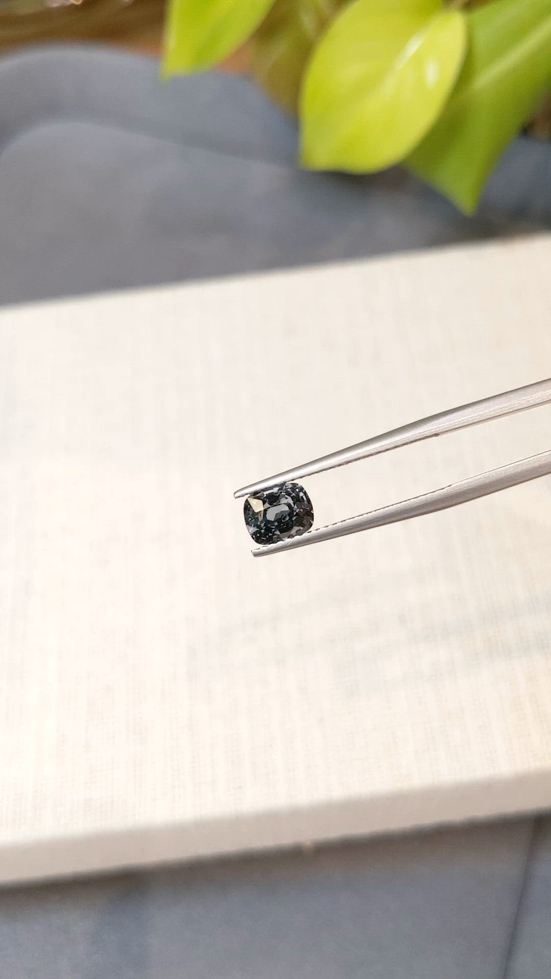 1.28 Ct. Grey Spinel from Burma (Myanmar) Size Video