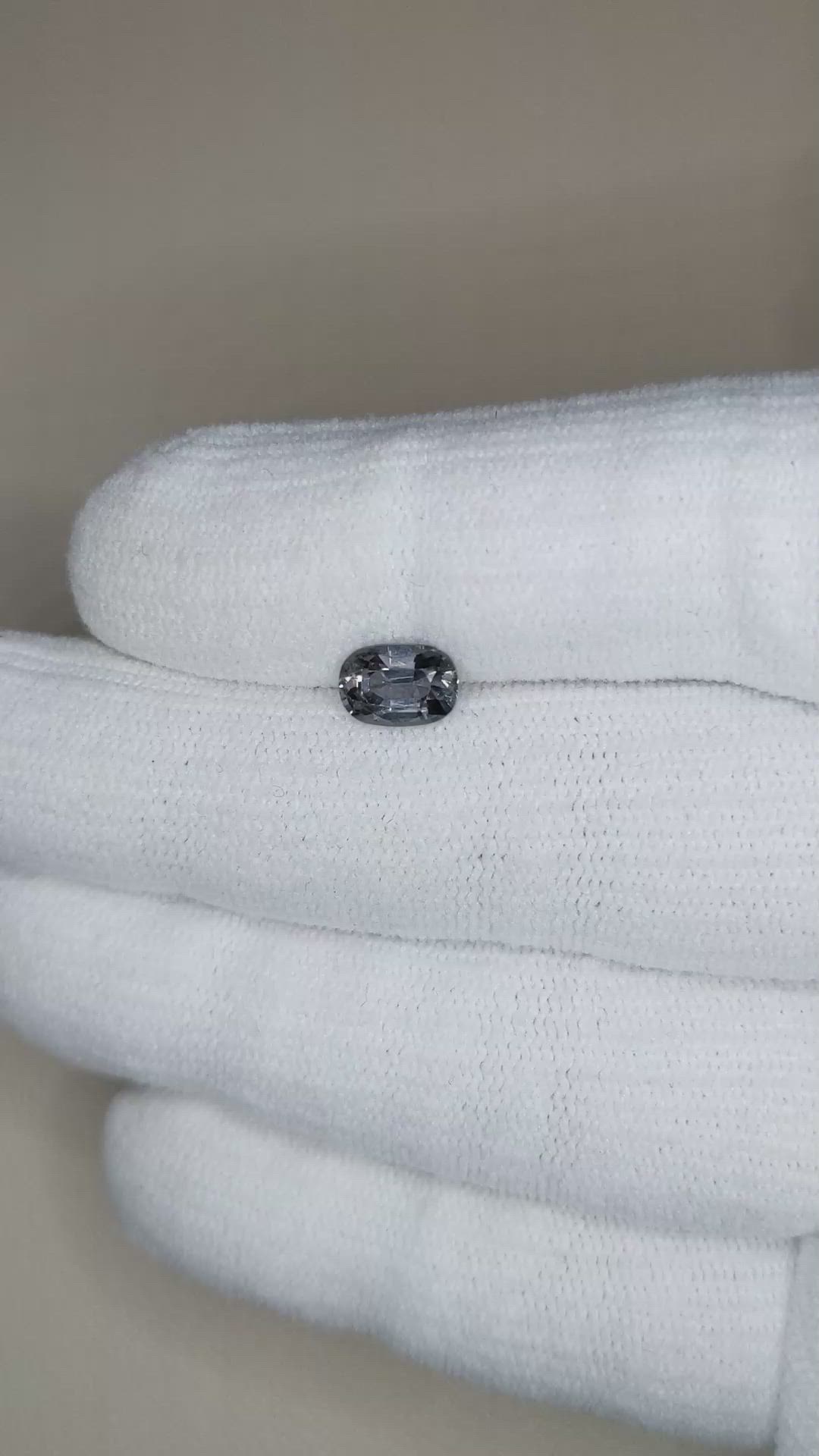 1.35 Ct. Grey Spinel from Burma (Myanmar) Size Video
