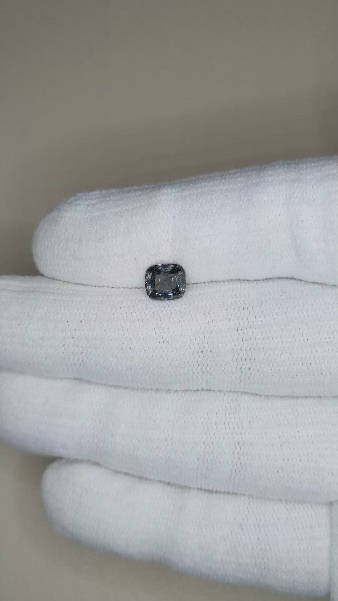 1.34 Ct. Grey Spinel from Burma (Myanmar) Size Video