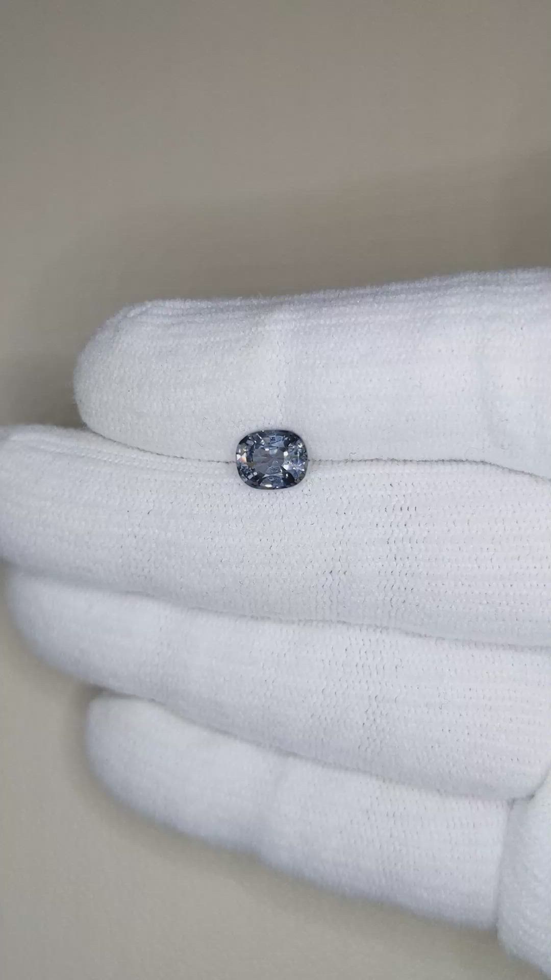 1.40 Ct. Greyish Blue Spinel from Burma (Myanmar) Size Video