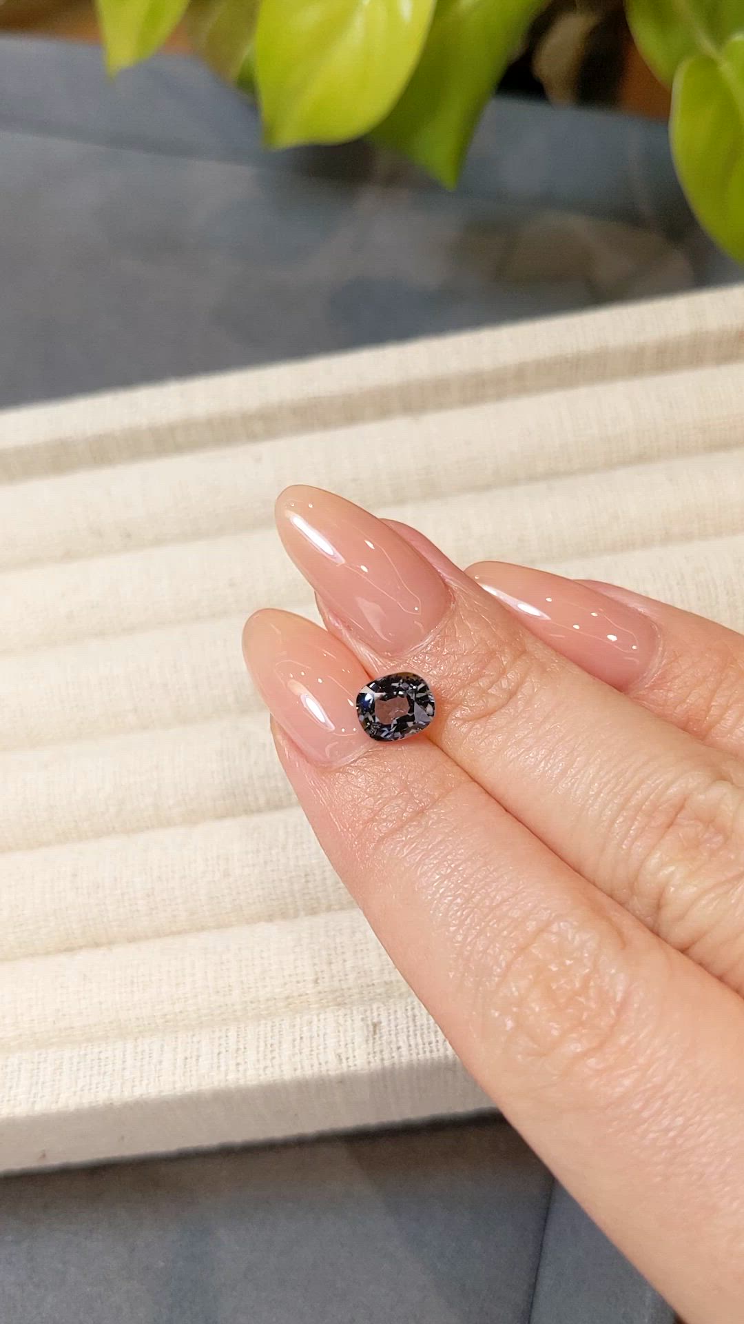 1.40 Ct. Greyish Blue Spinel from Burma (Myanmar) Size Video