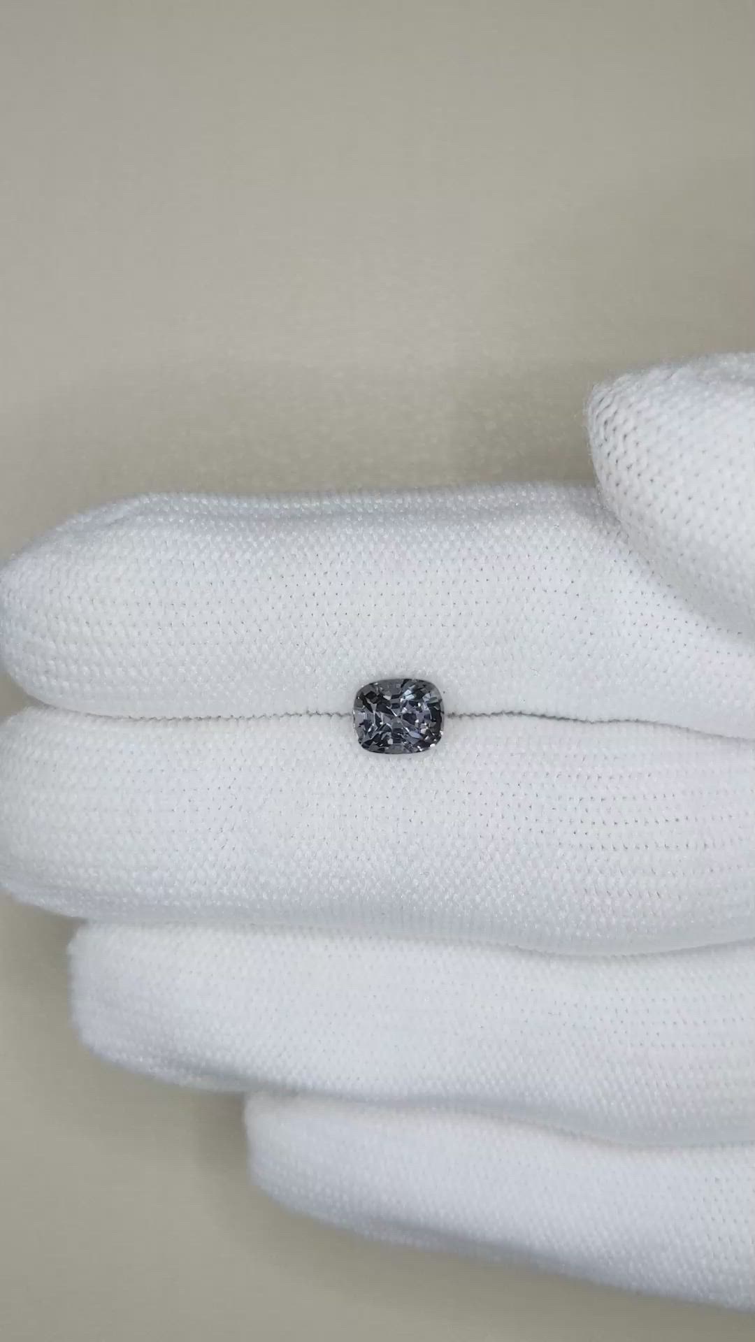 1.25 Ct. Grey Spinel from Burma (Myanmar) Size Video