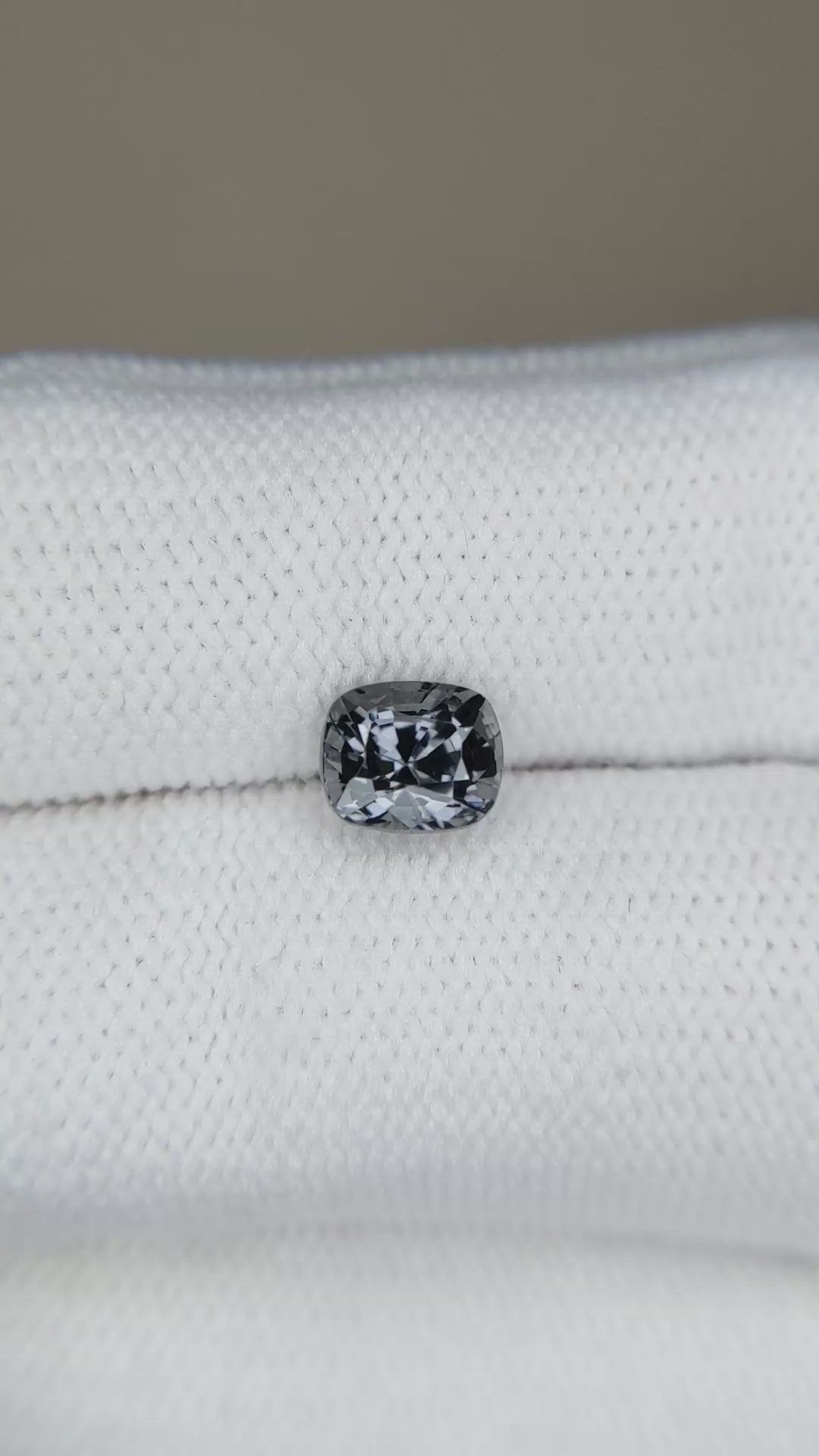 1.25 Ct. Grey Spinel from Burma (Myanmar) Size Video