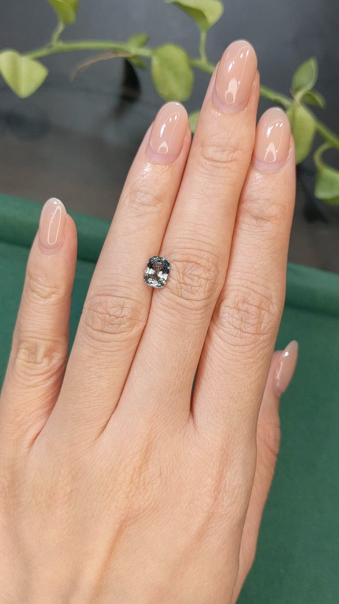 1.32 Ct. Grey Spinel from Burma (Myanmar) Size Video