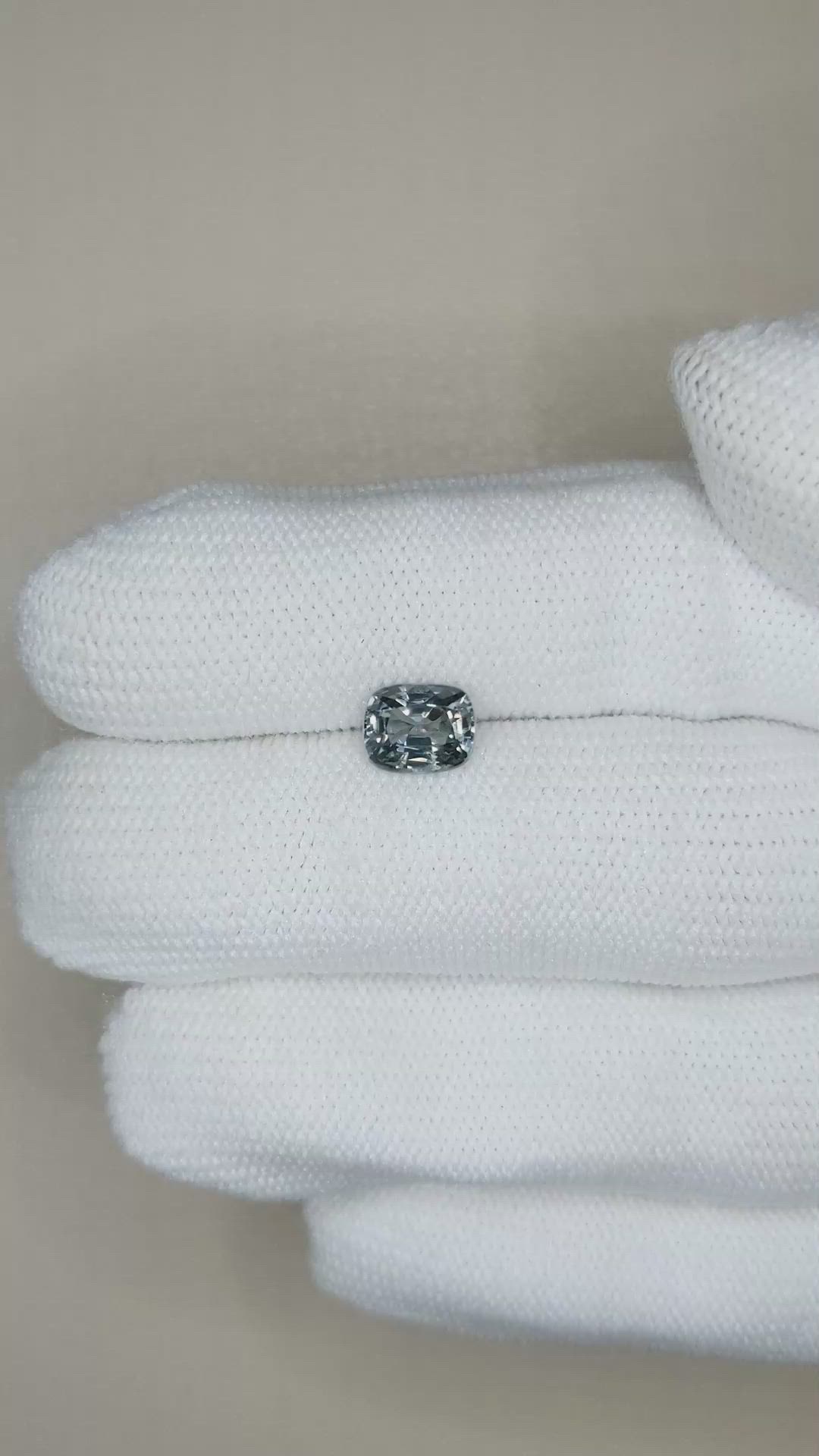 1.32 Ct. Grey Spinel from Burma (Myanmar) Size Video
