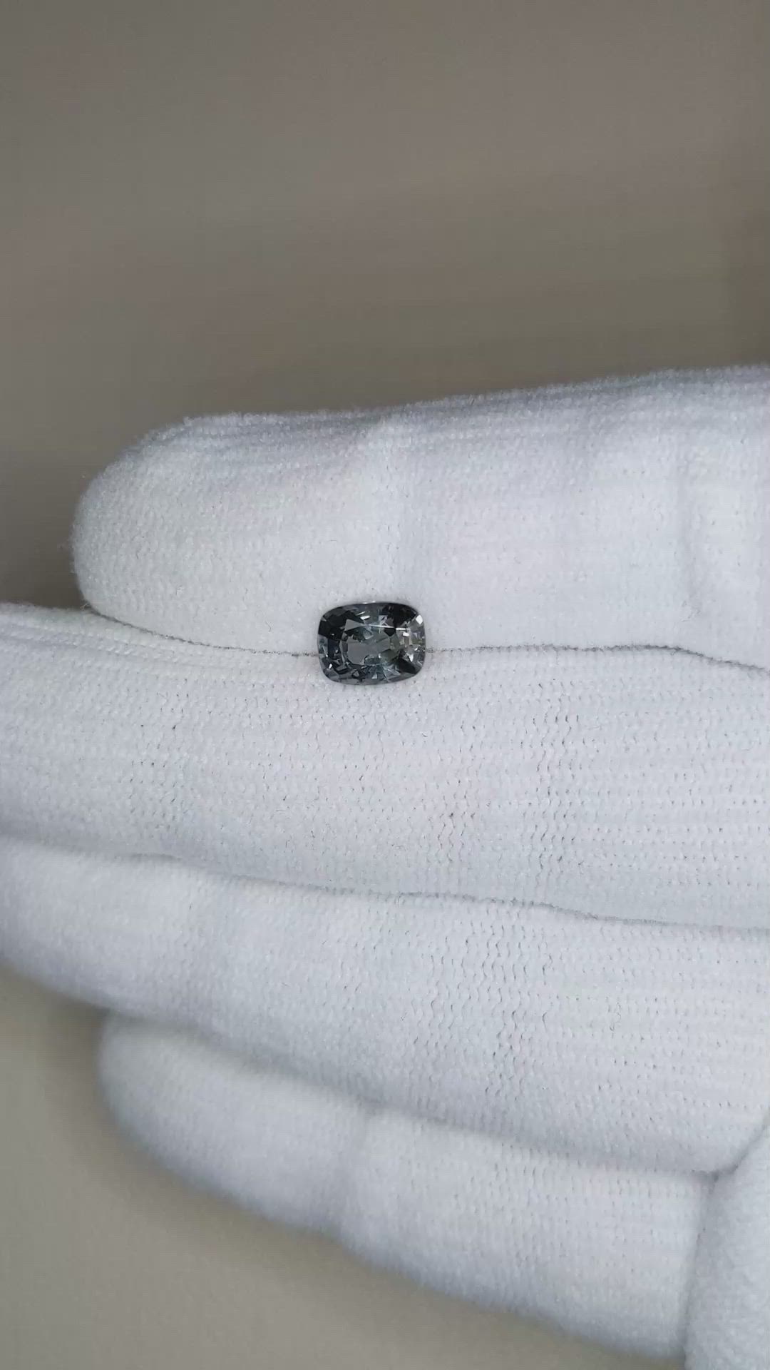 1.27 Ct. Grey Spinel from Burma (Myanmar) Size Video