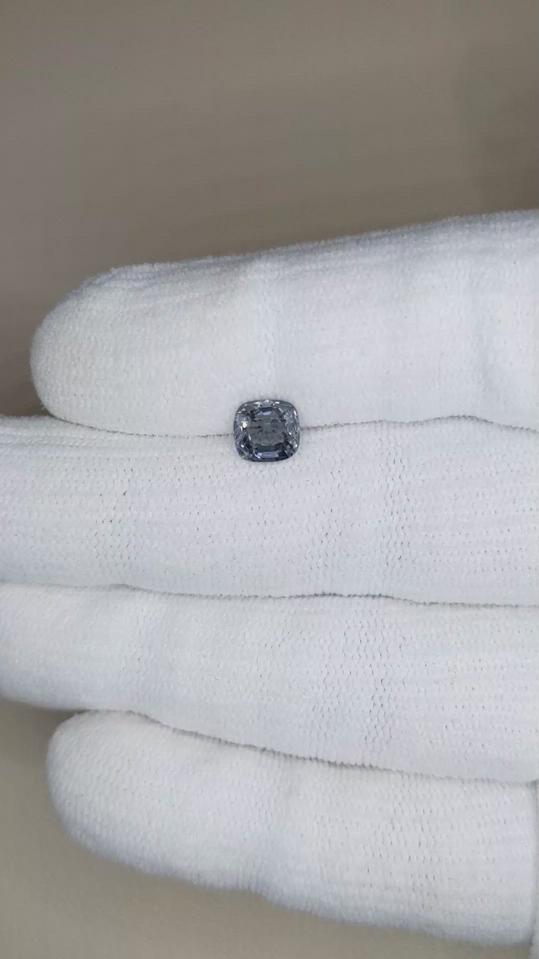 1.31 Ct. Bluish Grey Spinel from Burma (Myanmar) Size Video