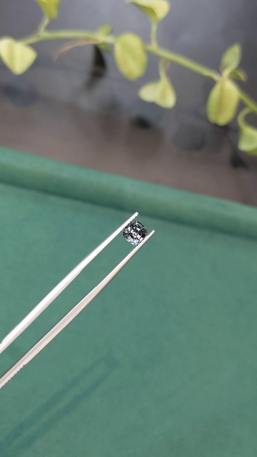 1.01 Ct. Purplish Grey Spinel from Burma (Myanmar) Size Video