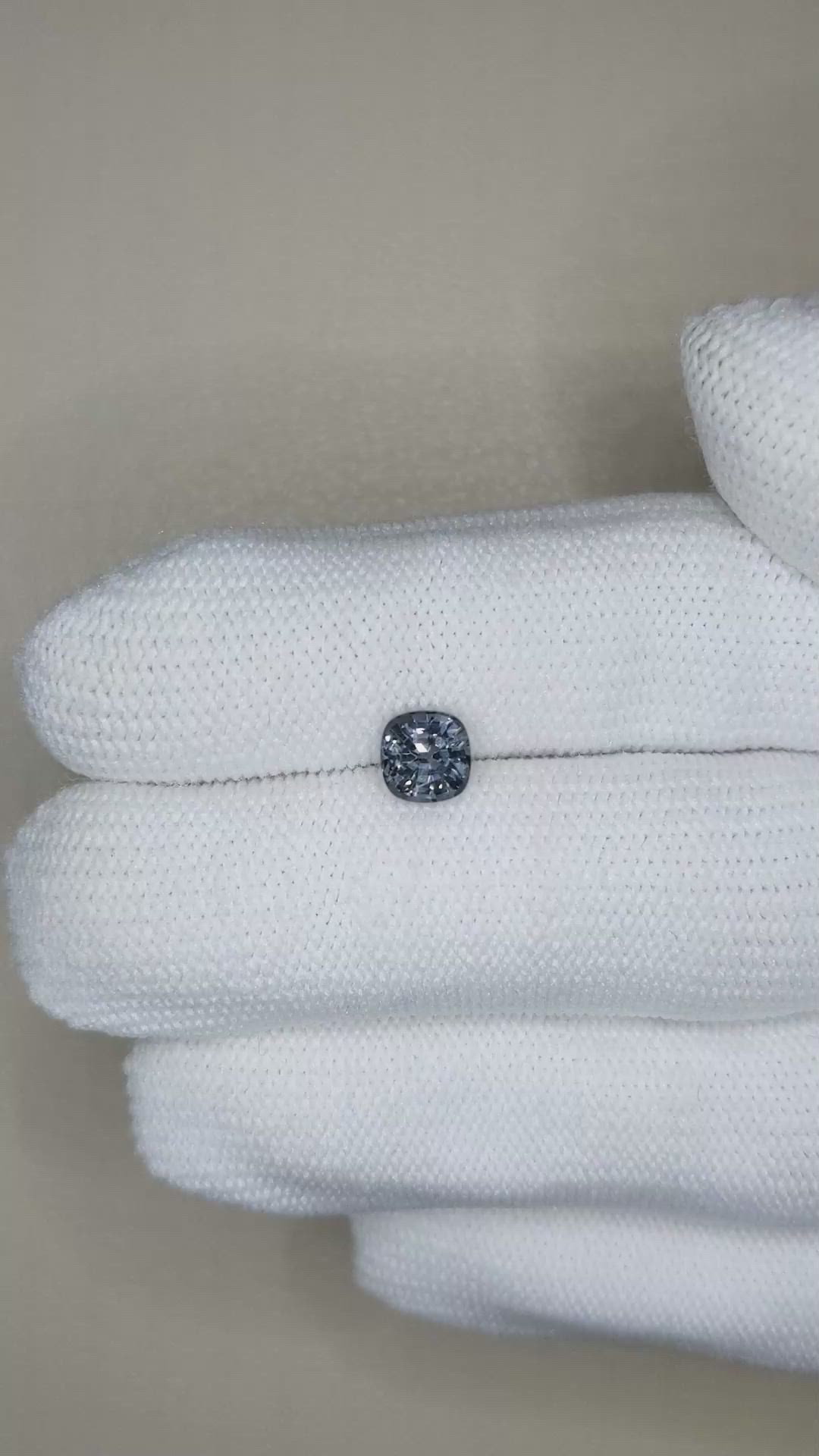 1.01 Ct. Purplish Grey Spinel from Burma (Myanmar) Size Video