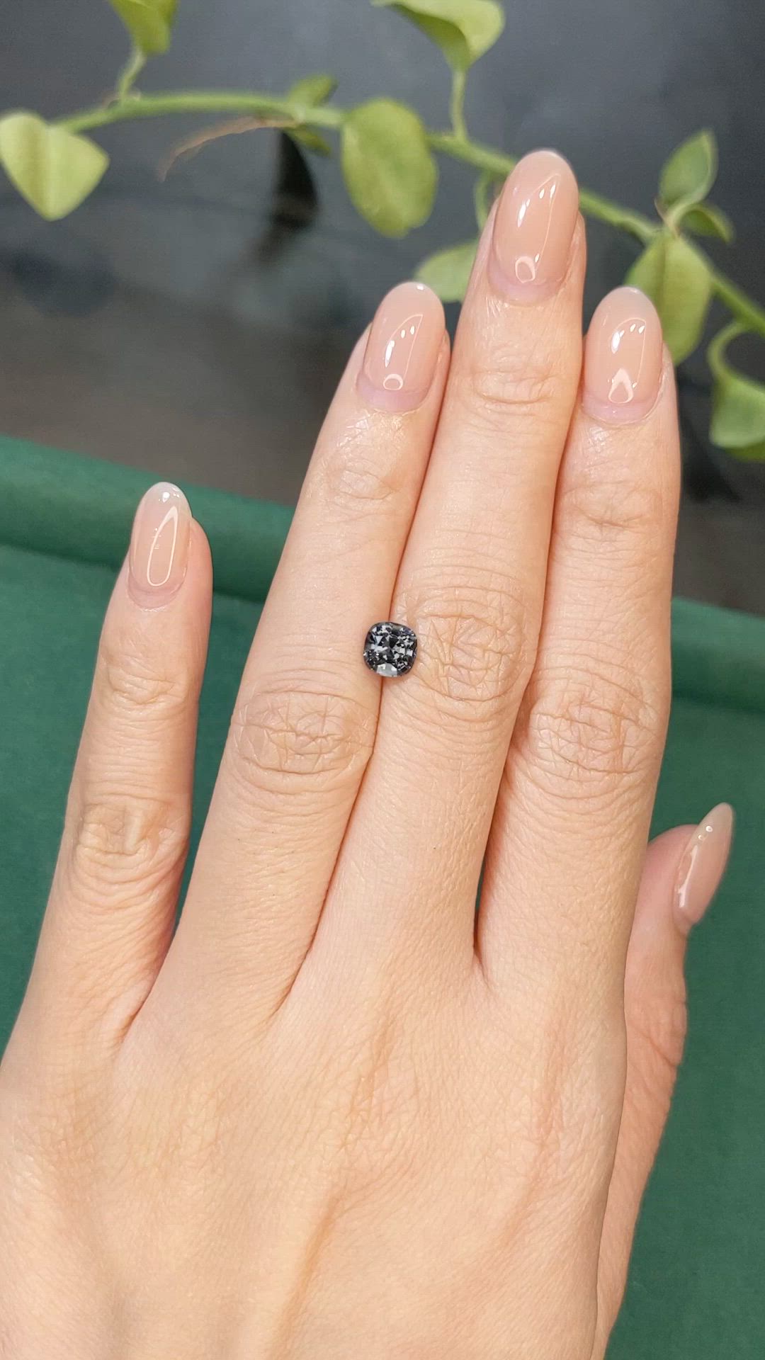 1.01 Ct. Purplish Grey Spinel from Burma (Myanmar) Size Video