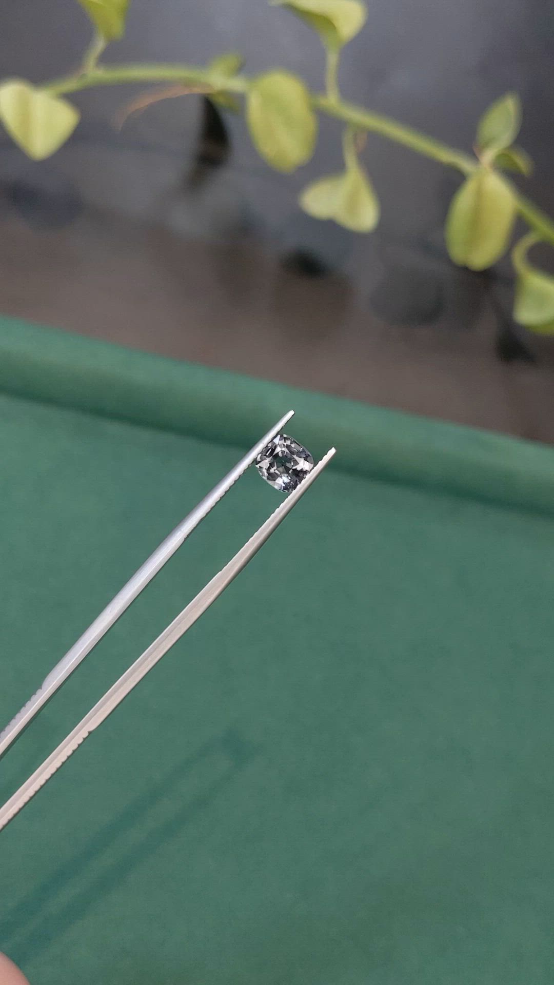 1.25 Ct. Grey Spinel from Burma (Myanmar) Size Video