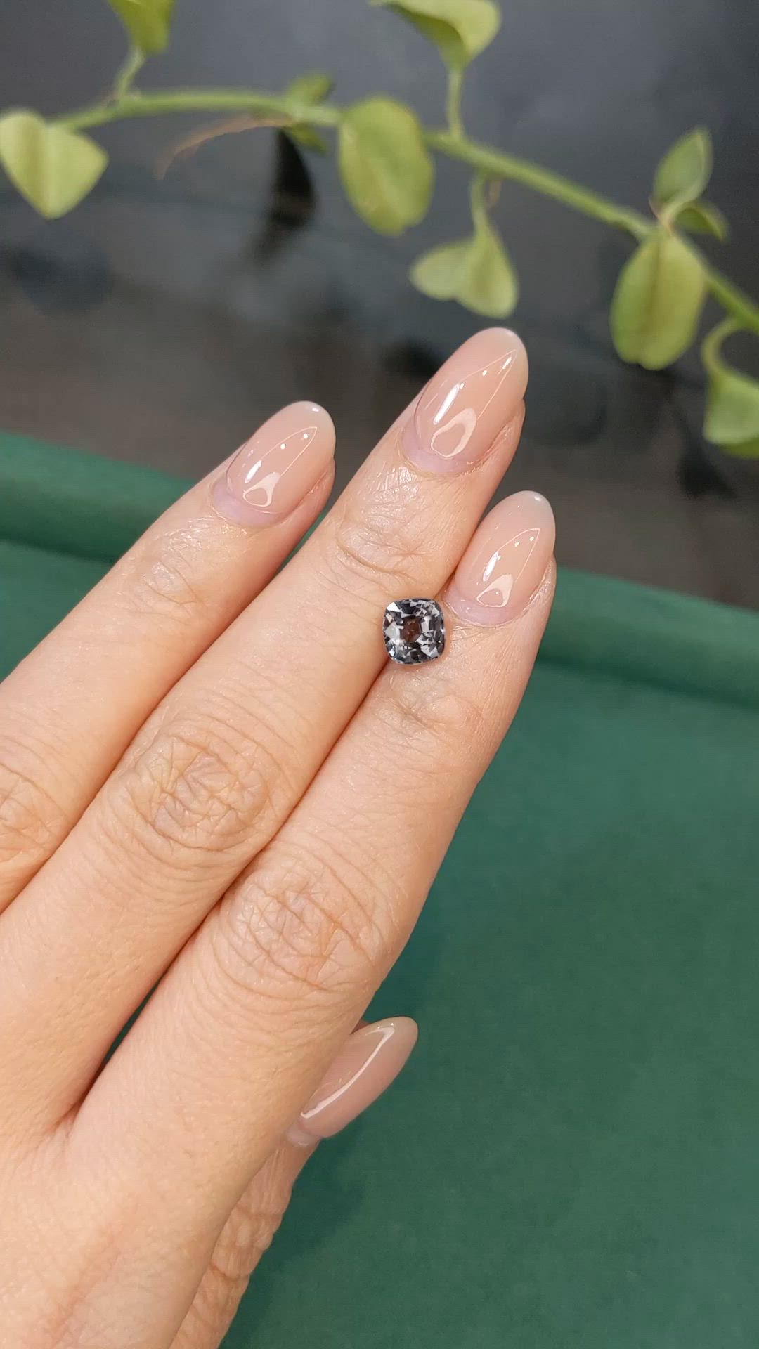 1.25 Ct. Grey Spinel from Burma (Myanmar) Size Video