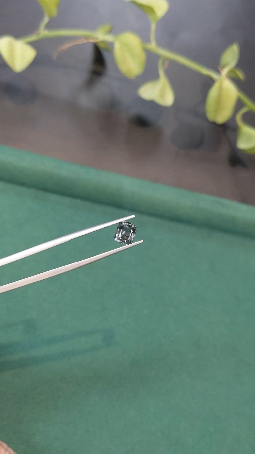 1.31 Ct. Grey Spinel from Burma (Myanmar) Size Video