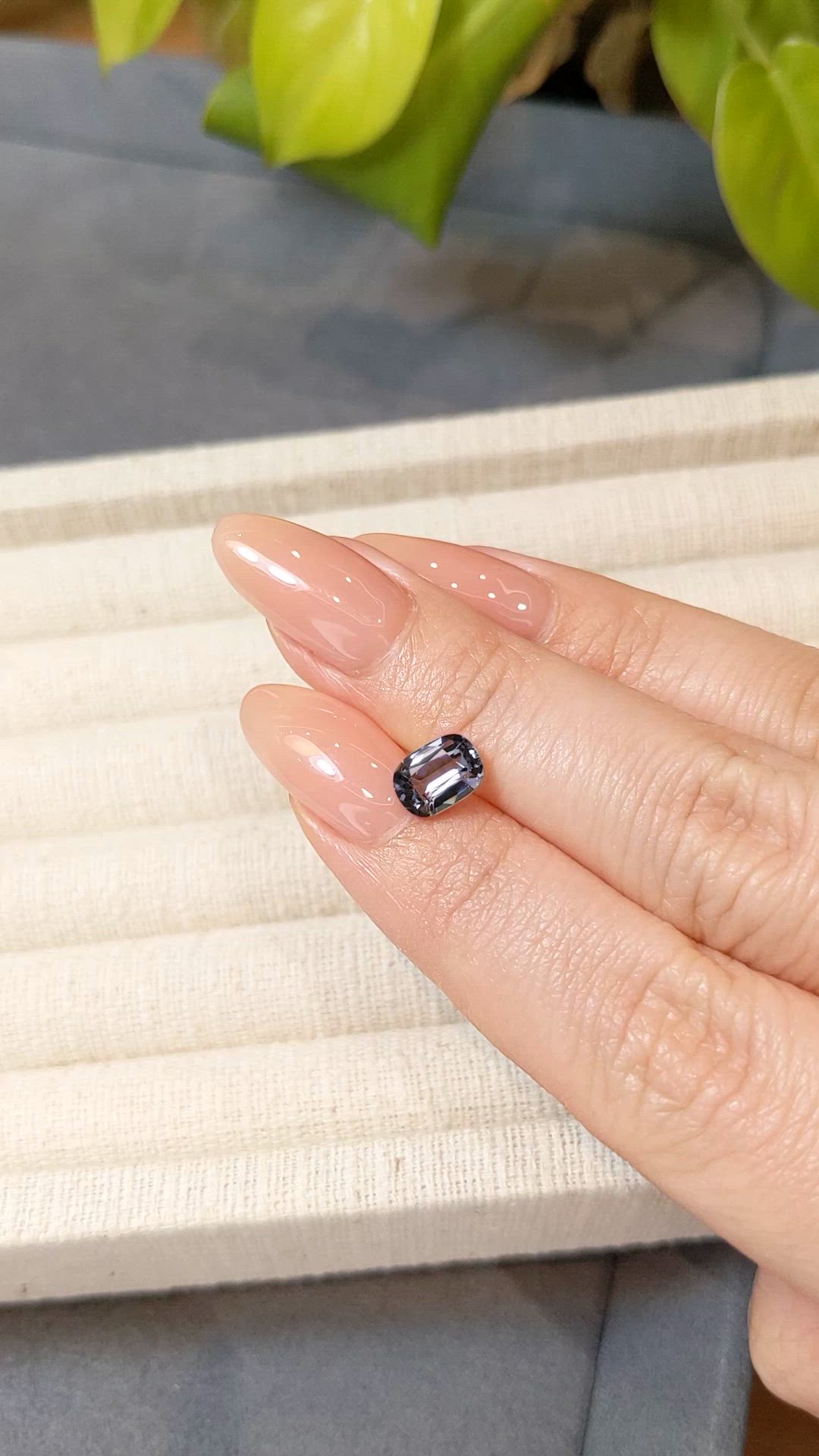 1.40 Ct. Bluish Grey Spinel from Burma (Myanmar) Size Video