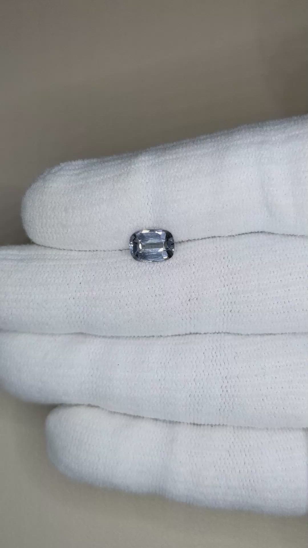 1.40 Ct. Bluish Grey Spinel from Burma (Myanmar) Size Video