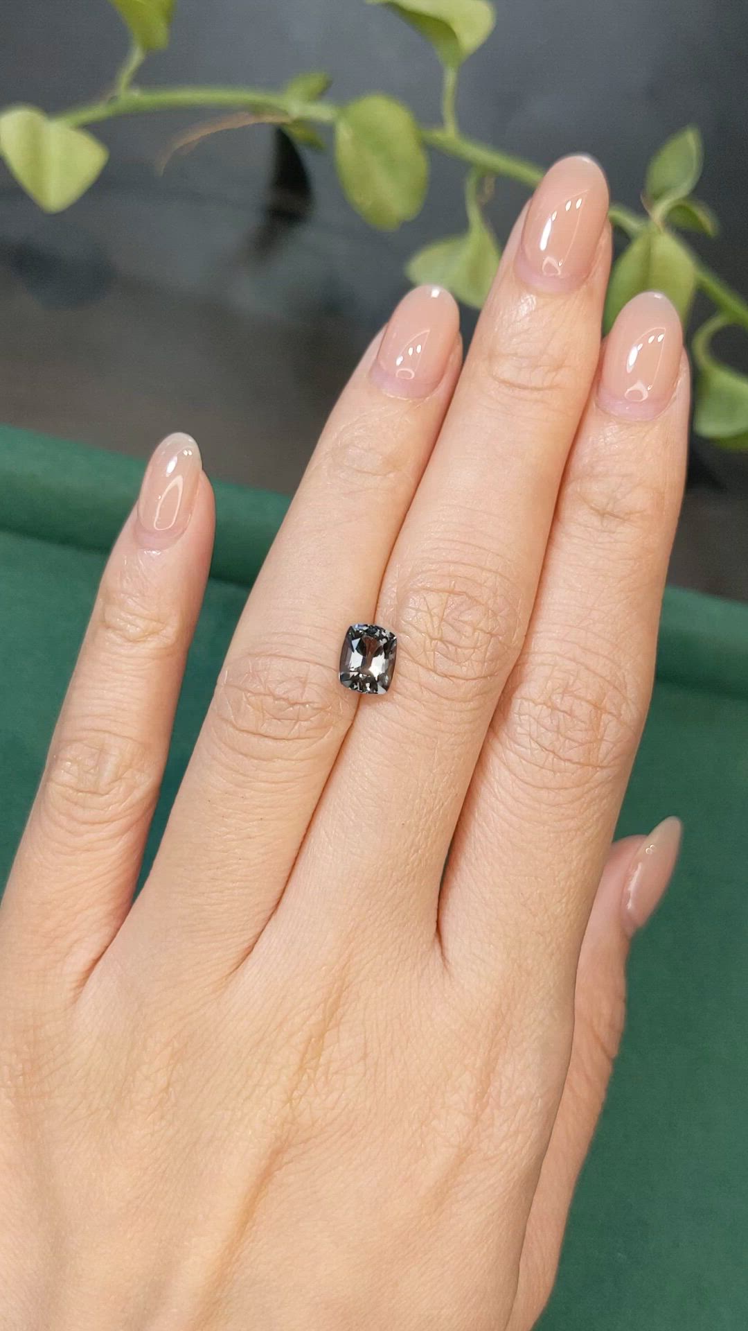 1.35 Ct. Grey Spinel from Burma (Myanmar) Size Video