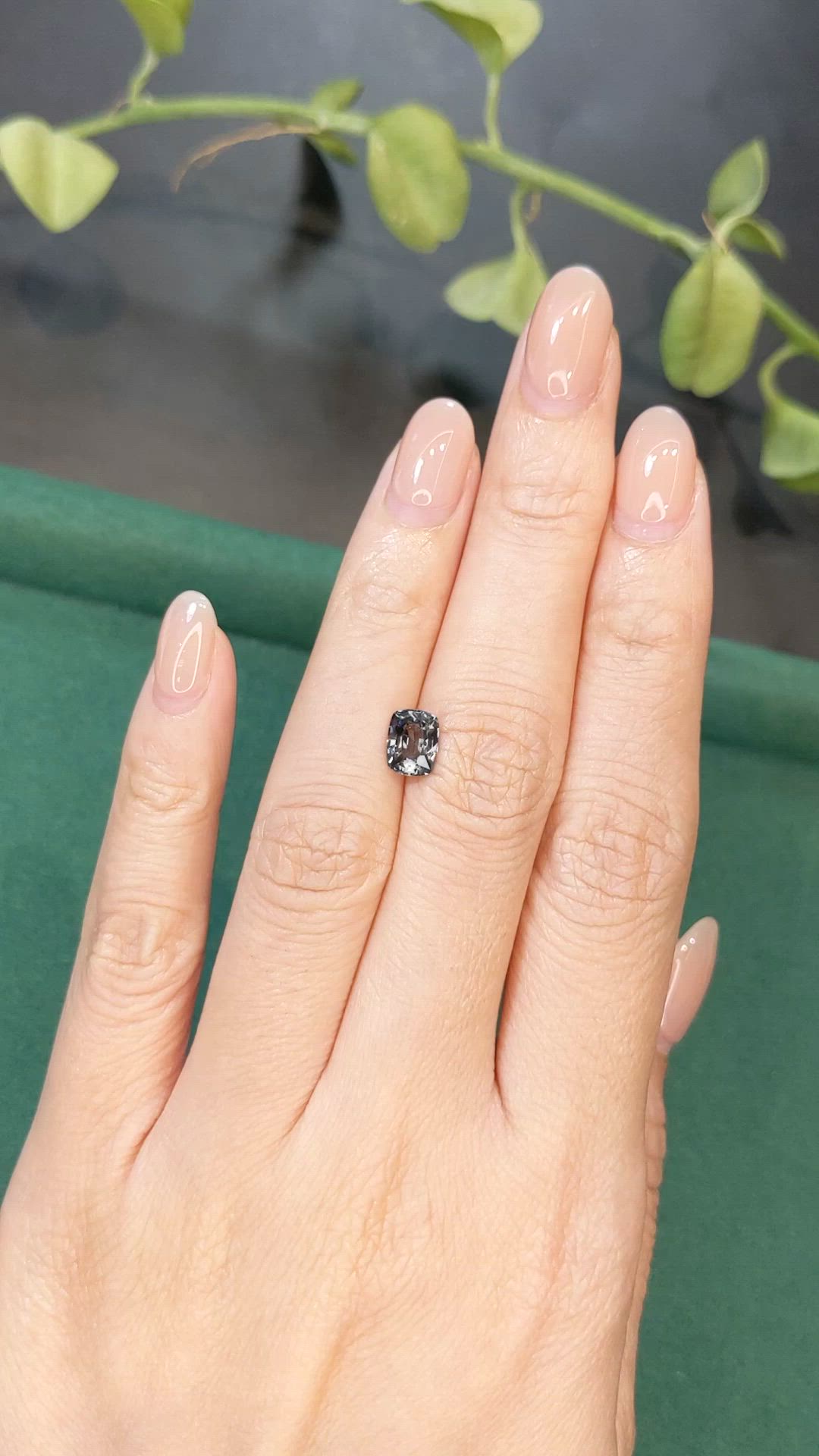 1.25 Ct. Grey Spinel from Burma (Myanmar) Size Video