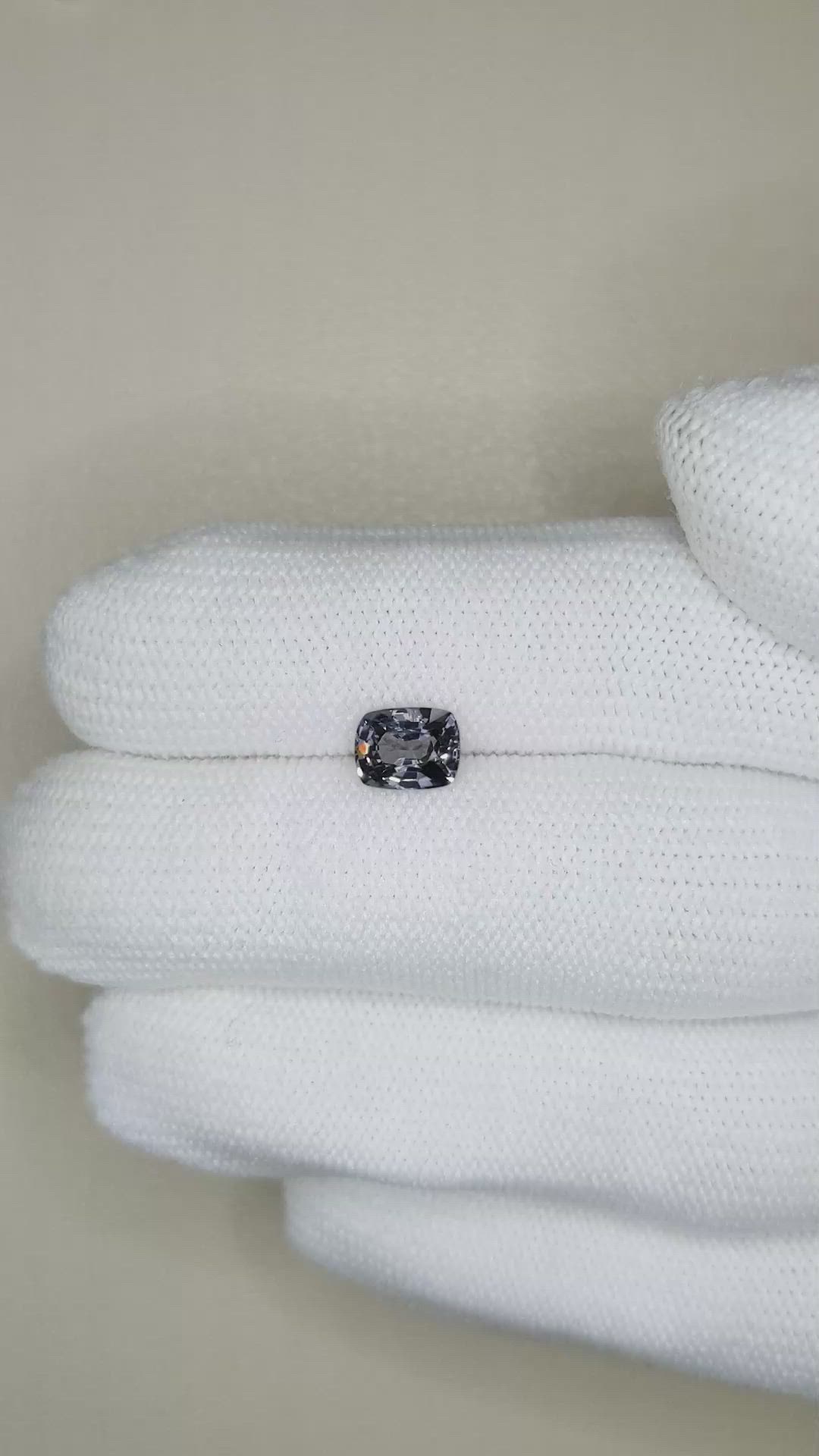 1.25 Ct. Grey Spinel from Burma (Myanmar) Size Video