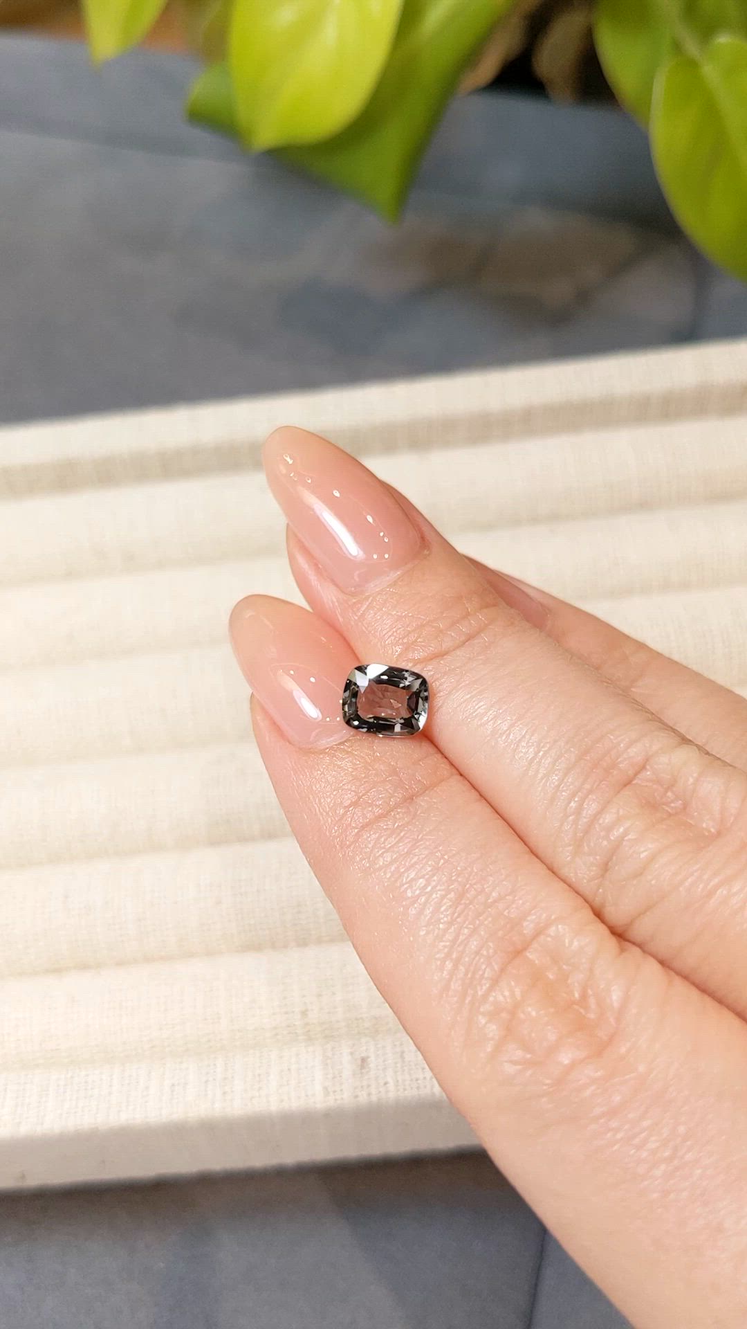 1.33 Ct. Grey Spinel from Burma (Myanmar) Size Video