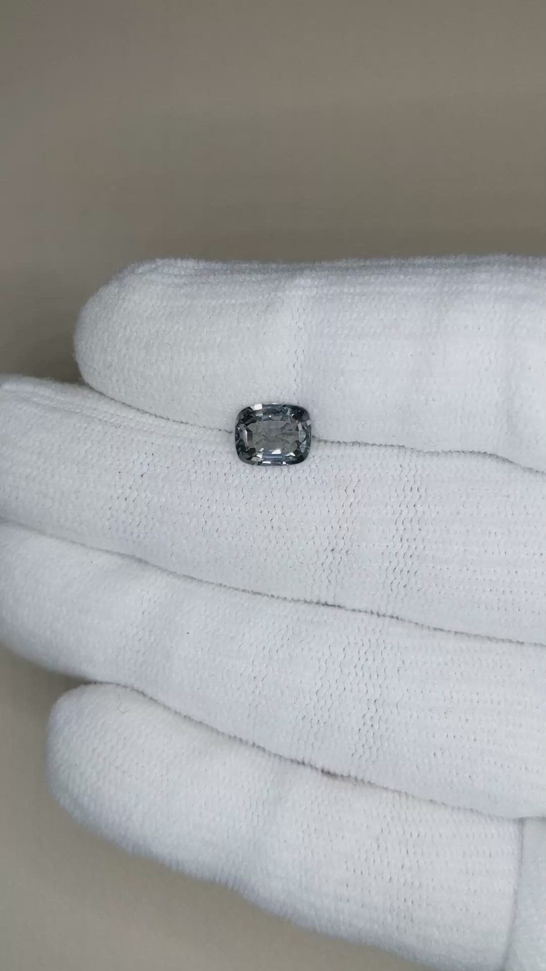 1.33 Ct. Grey Spinel from Burma (Myanmar) Size Video