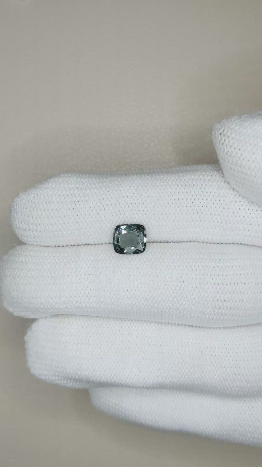 1.15 Ct. Bluish Grey Spinel from Burma (Myanmar) Size Video
